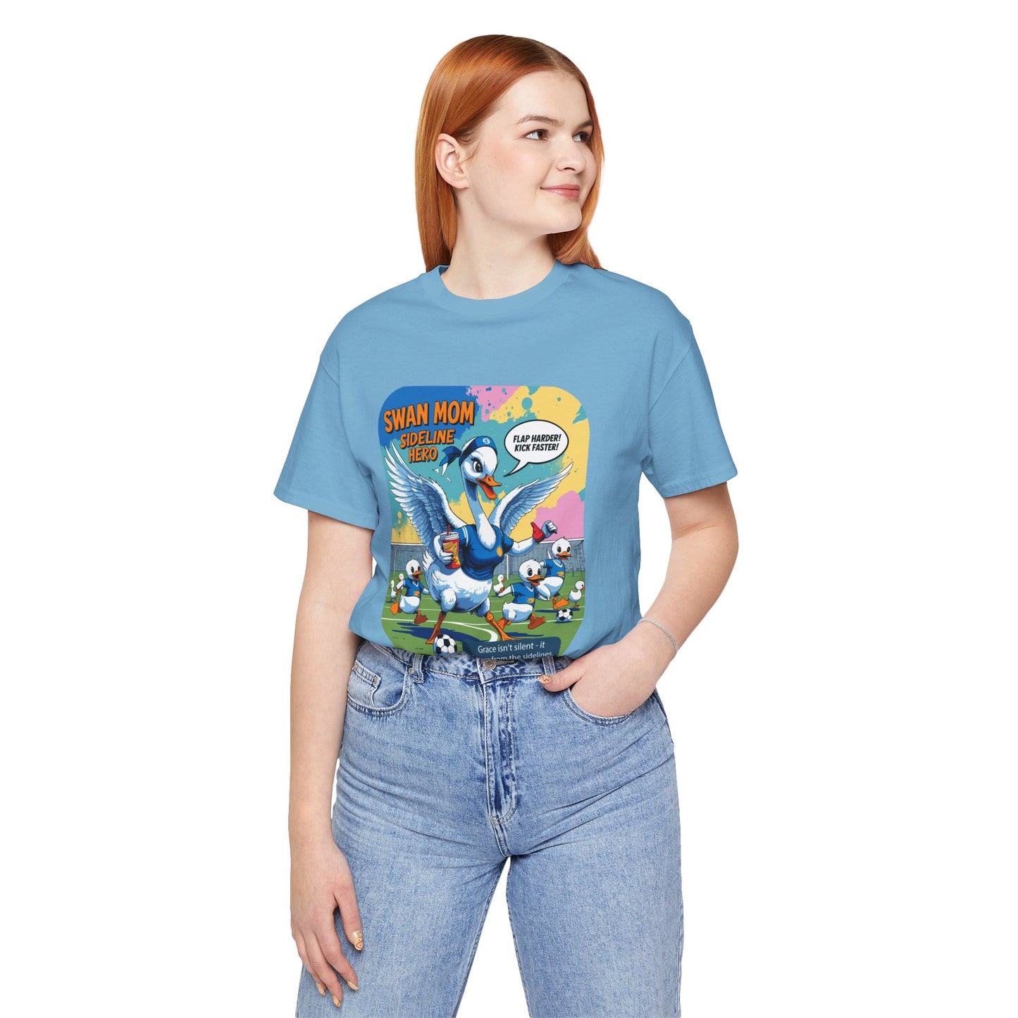 Swan Mom Soccer T-shirt Sideline Screams Funny Yell Game