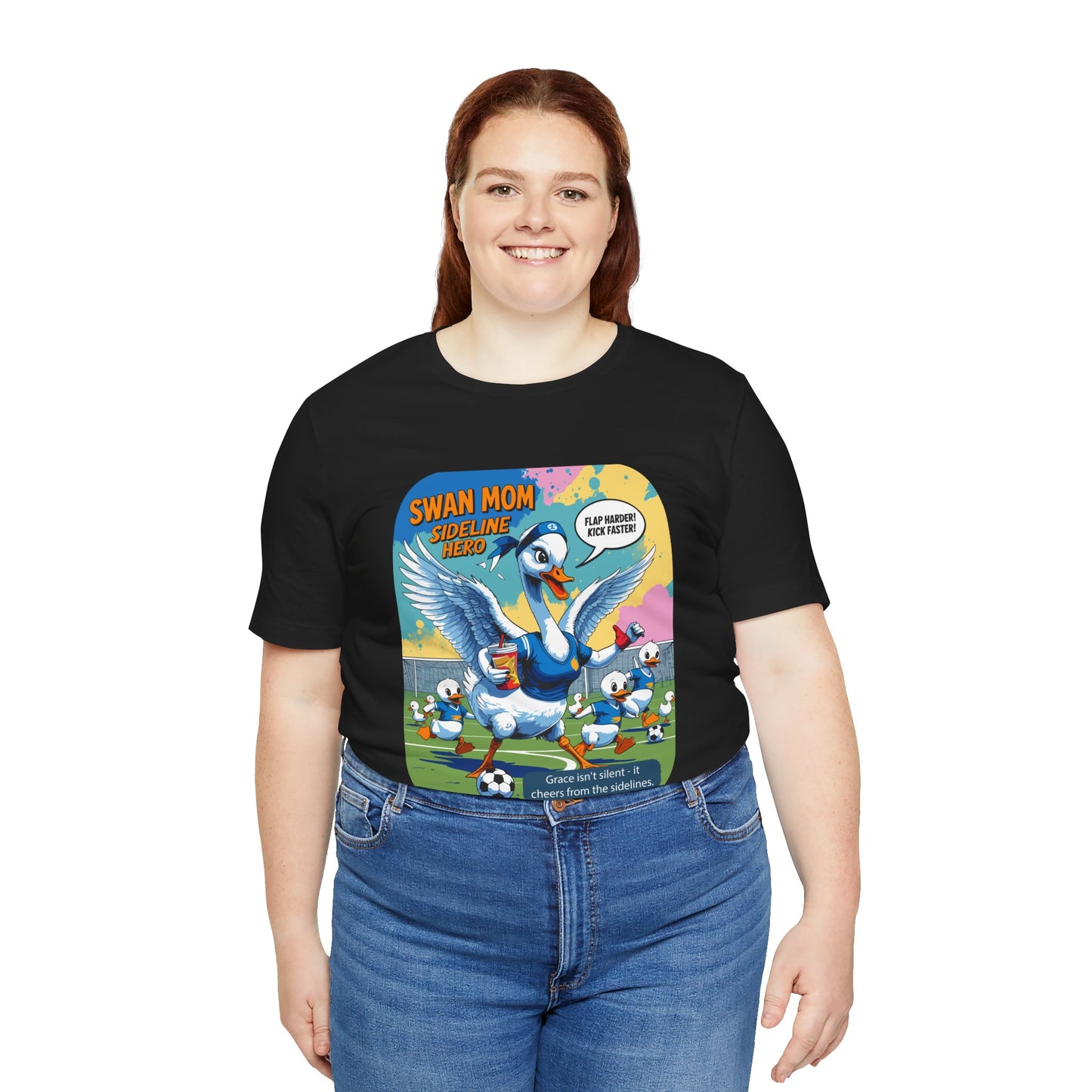 Swan Mom Soccer T-shirt Sideline Screams Funny Yell Game