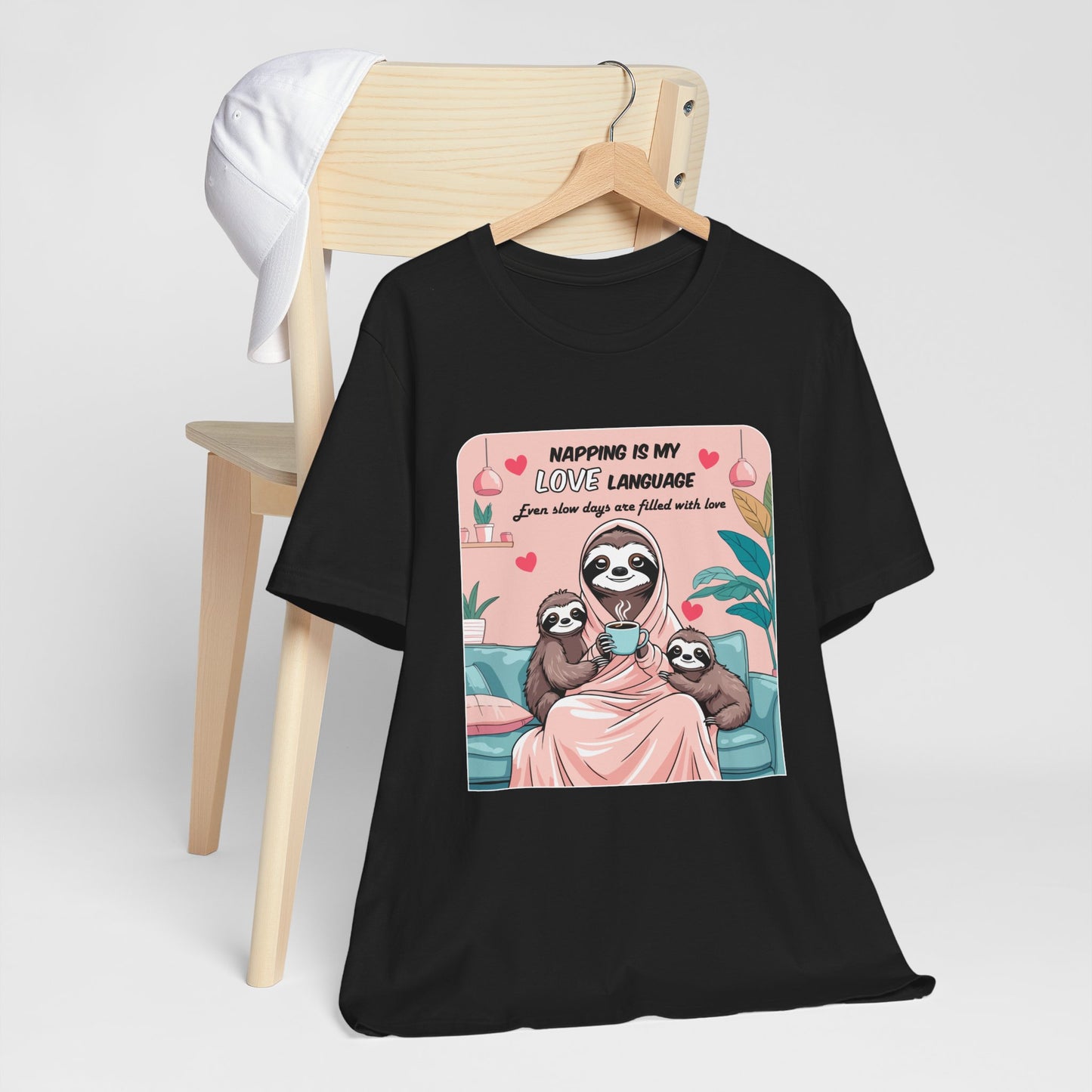 Sloth Mom T-shirt Funny Nap Life Coffee Couch Humor Slow Tired Morning Animal Shirt