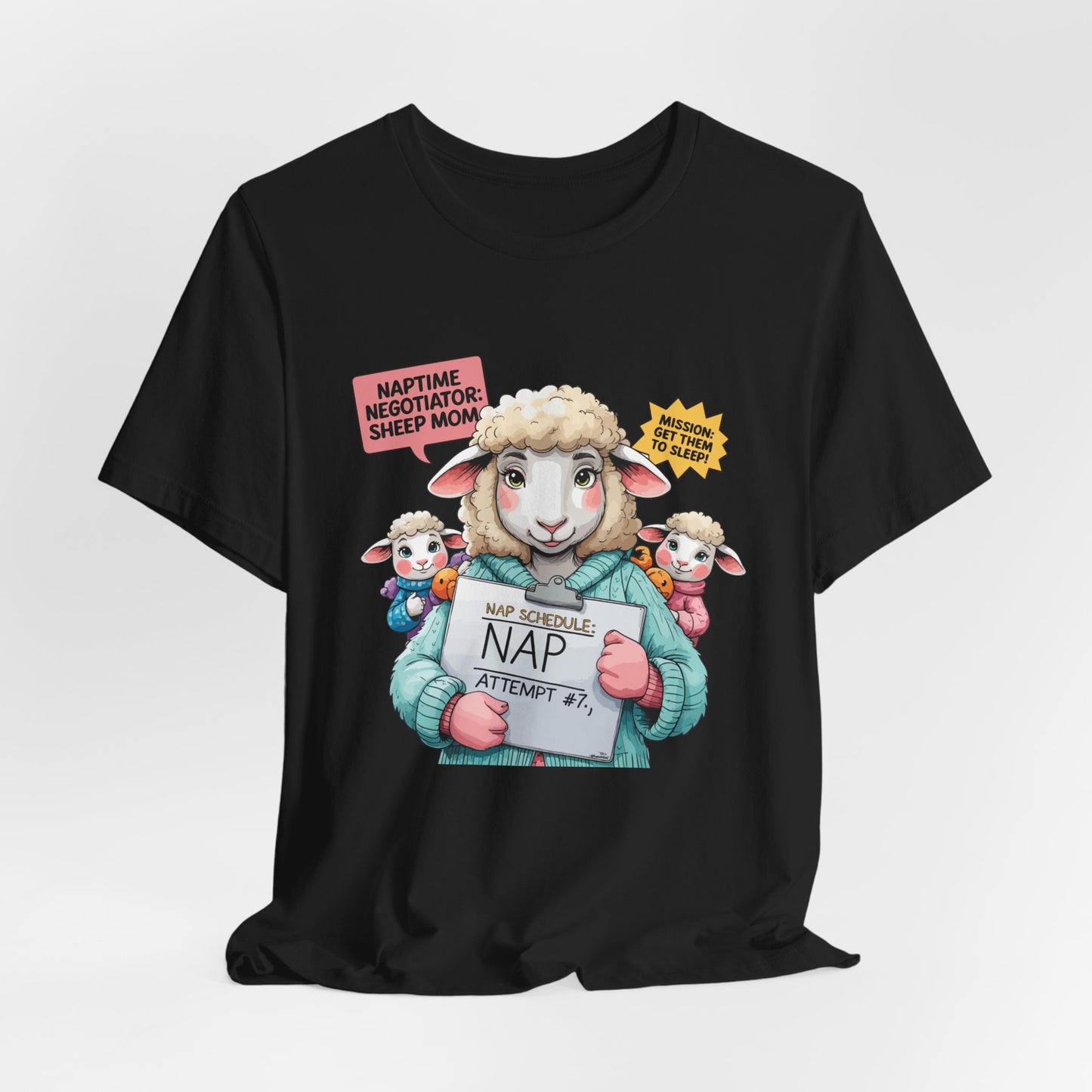 Sheep Mom T-shirt, Cozy Parenting Journey, Funny Sleepy Life Gift