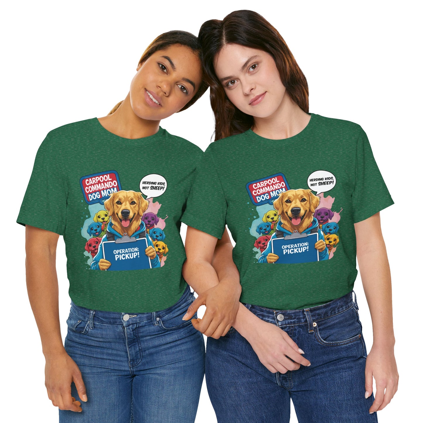 Dog Mom T-shirt, Carpool Commando School Pickup Survival, Funny Family Chaos