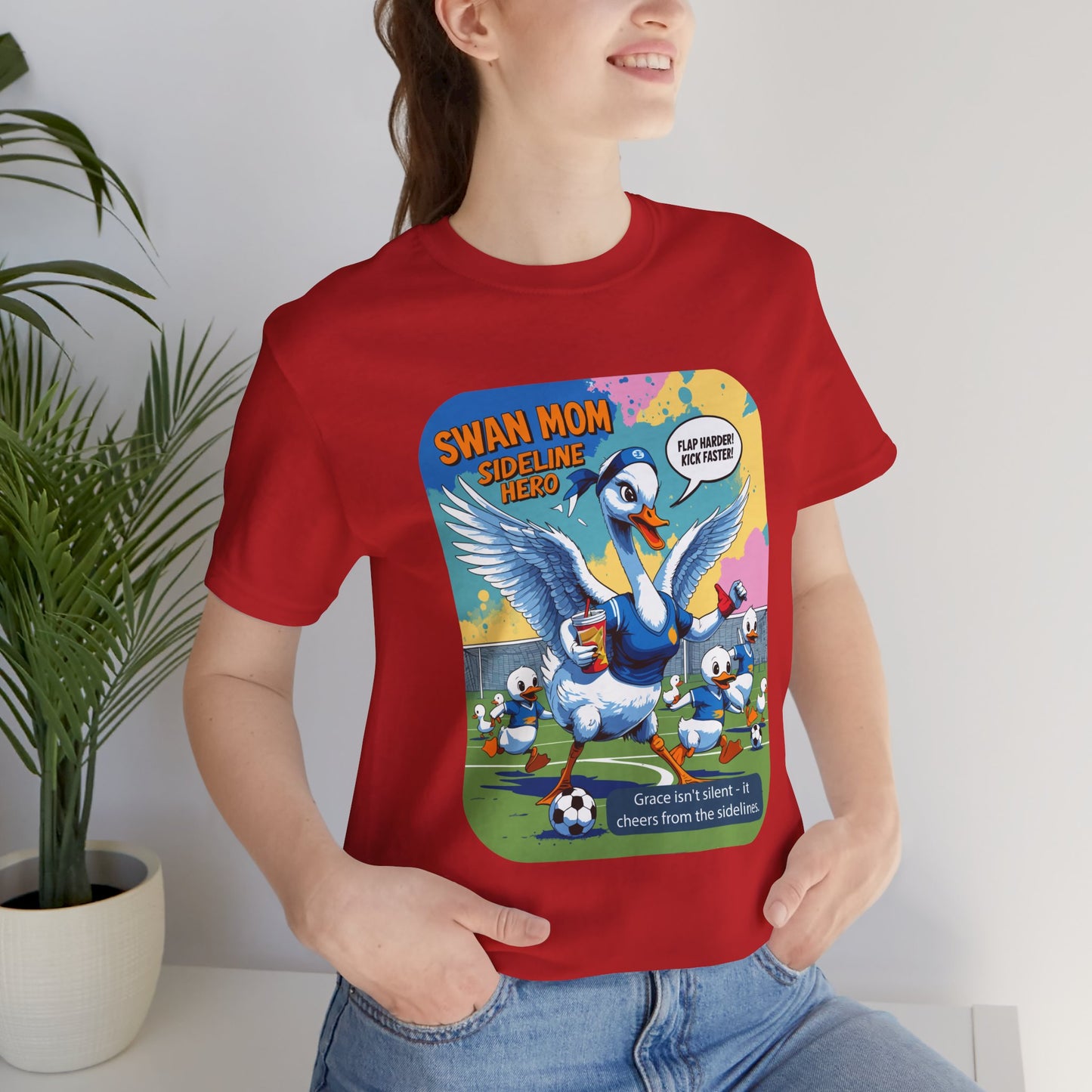 Swan Mom Soccer T-shirt Sideline Screams Funny Yell Game