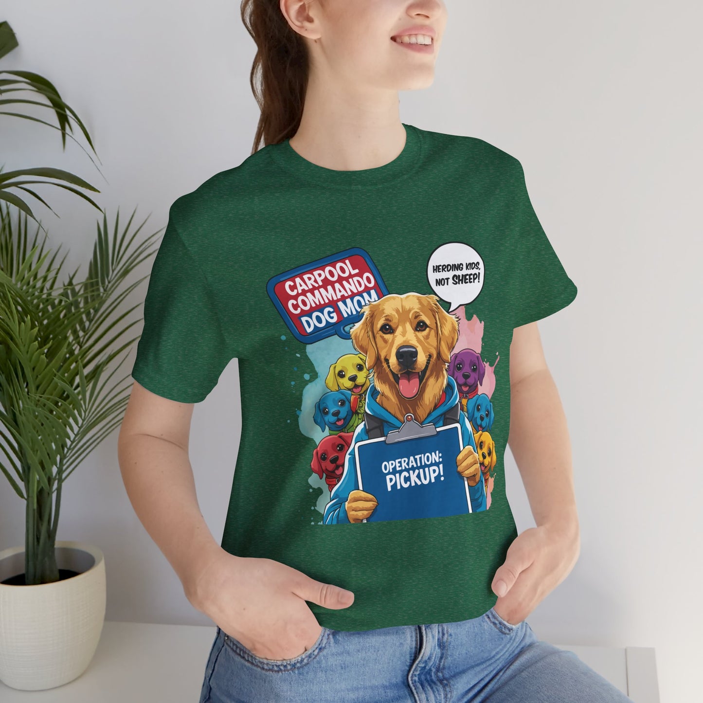 Dog Mom T-shirt, Carpool Commando School Pickup Survival, Funny Family Chaos