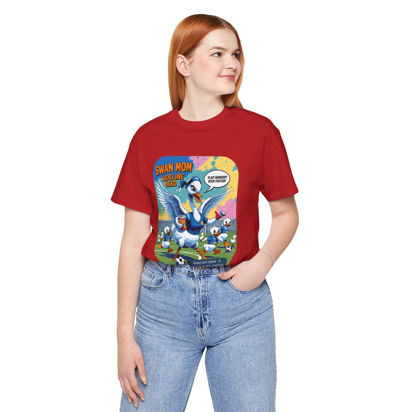 Swan Mom Soccer T-shirt Sideline Screams Funny Yell Game