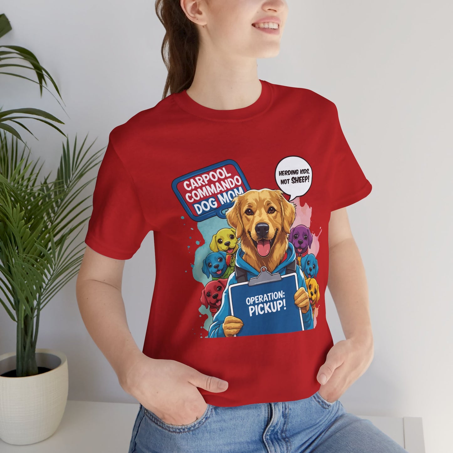 Dog Mom T-shirt, Carpool Commando School Pickup Survival, Funny Family Chaos