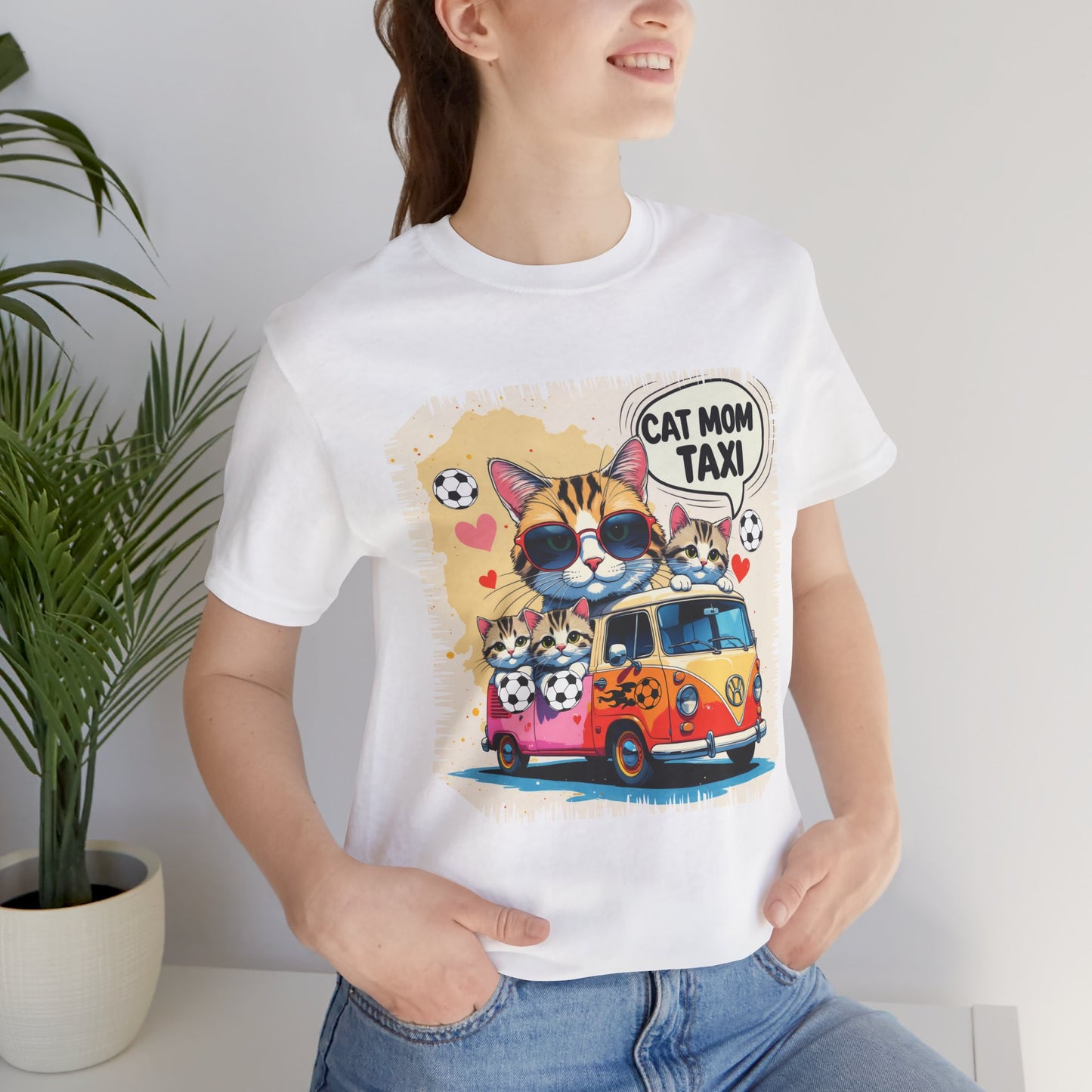 Cat Mom Taxi T-shirt Funny Chaos Soccer Carpool Meow Squad Humor