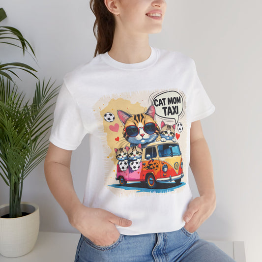 Cat Mom Taxi T-shirt Funny Chaos Soccer Carpool Meow Squad Humor