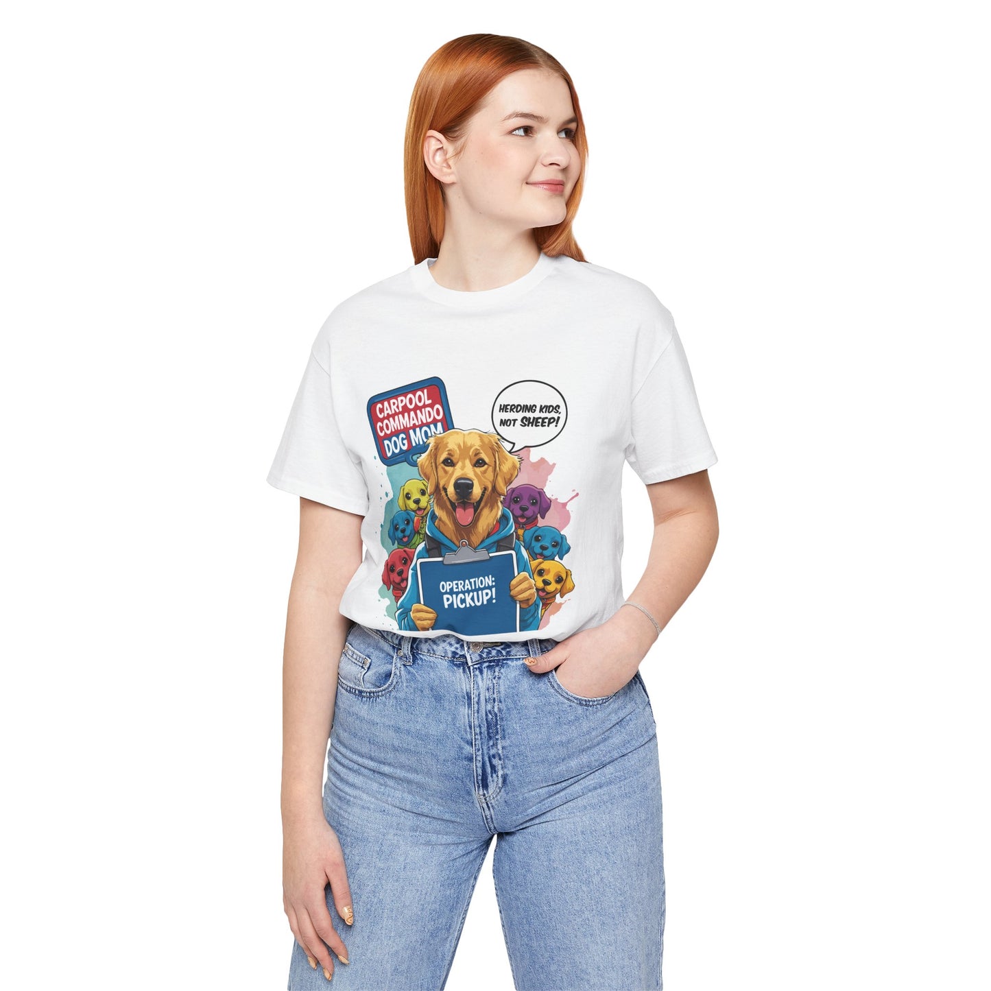 Dog Mom T-shirt, Carpool Commando School Pickup Survival, Funny Family Chaos