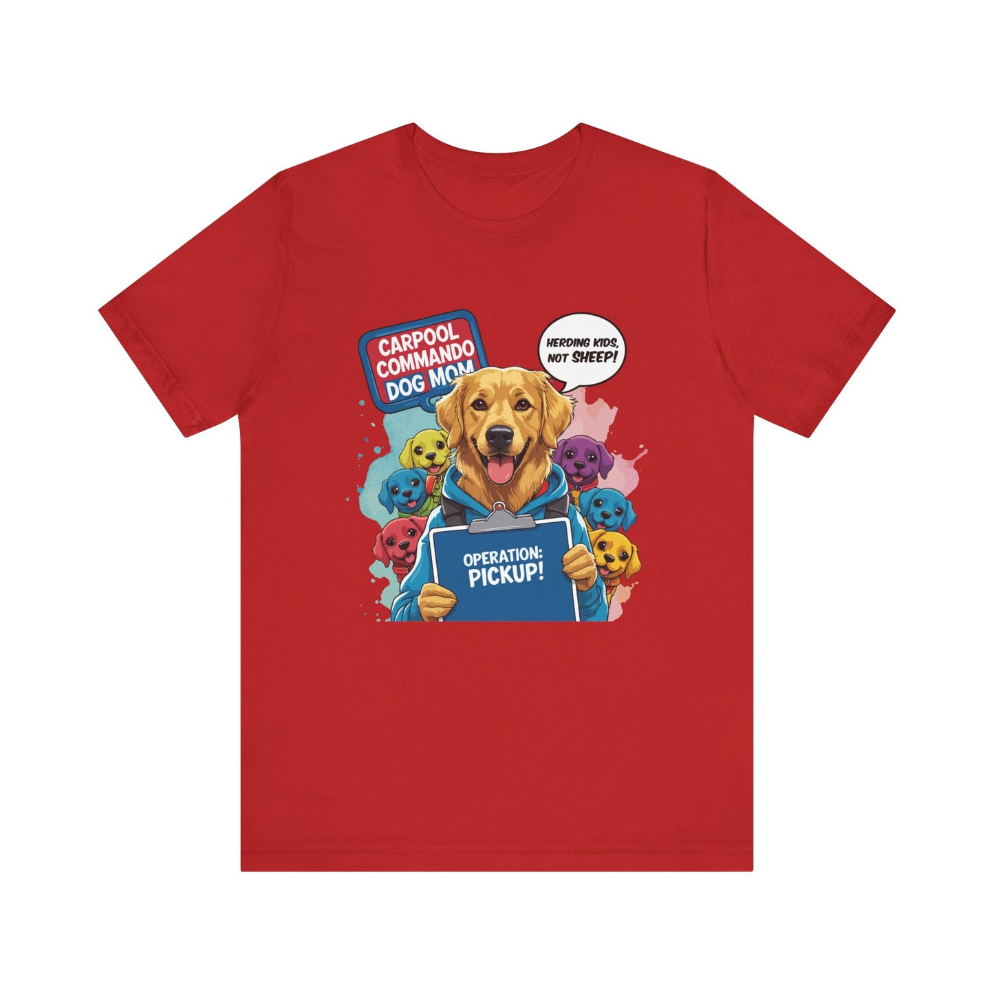 Dog Mom T-shirt, Carpool Commando School Pickup Survival, Funny Family Chaos