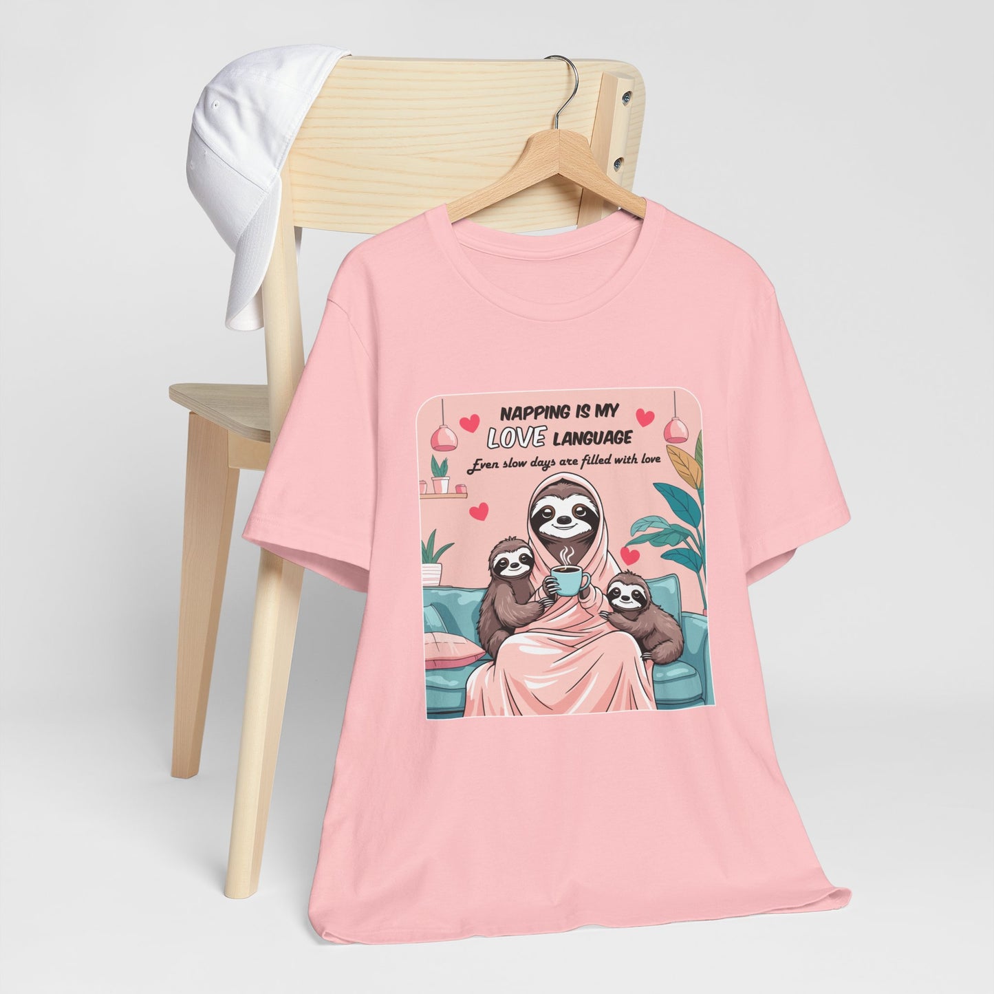 Sloth Mom T-shirt Funny Nap Life Coffee Couch Humor Slow Tired Morning Animal Shirt