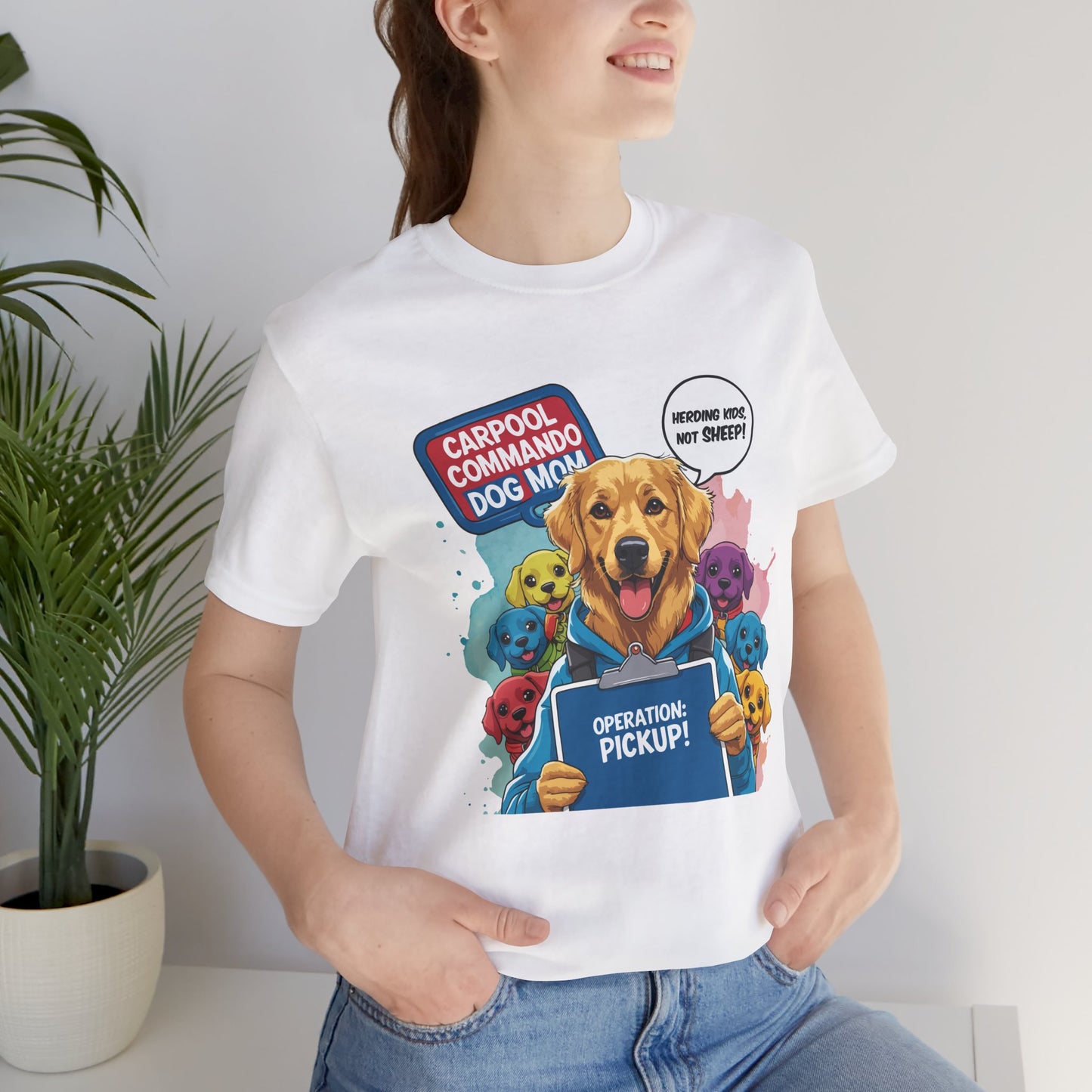 Dog Mom T-shirt, Carpool Commando School Pickup Survival, Funny Family Chaos