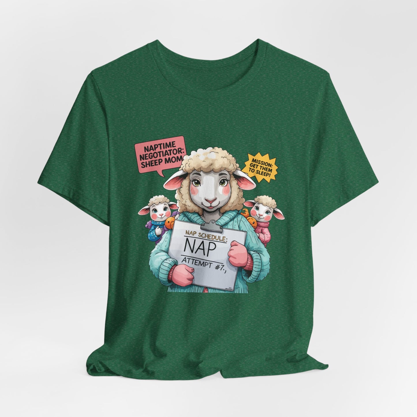 Sheep Mom T-shirt, Cozy Parenting Journey, Funny Sleepy Life Gift
