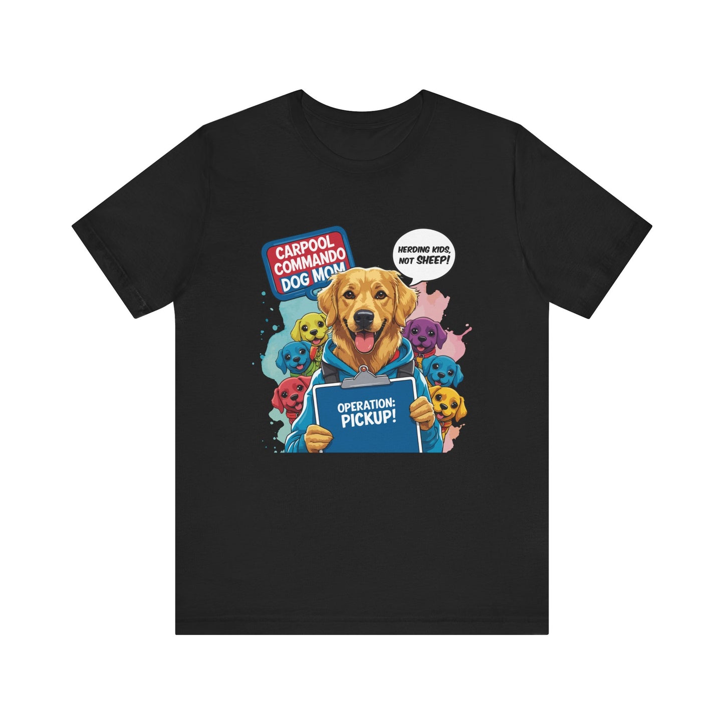 Dog Mom T-shirt, Carpool Commando School Pickup Survival, Funny Family Chaos