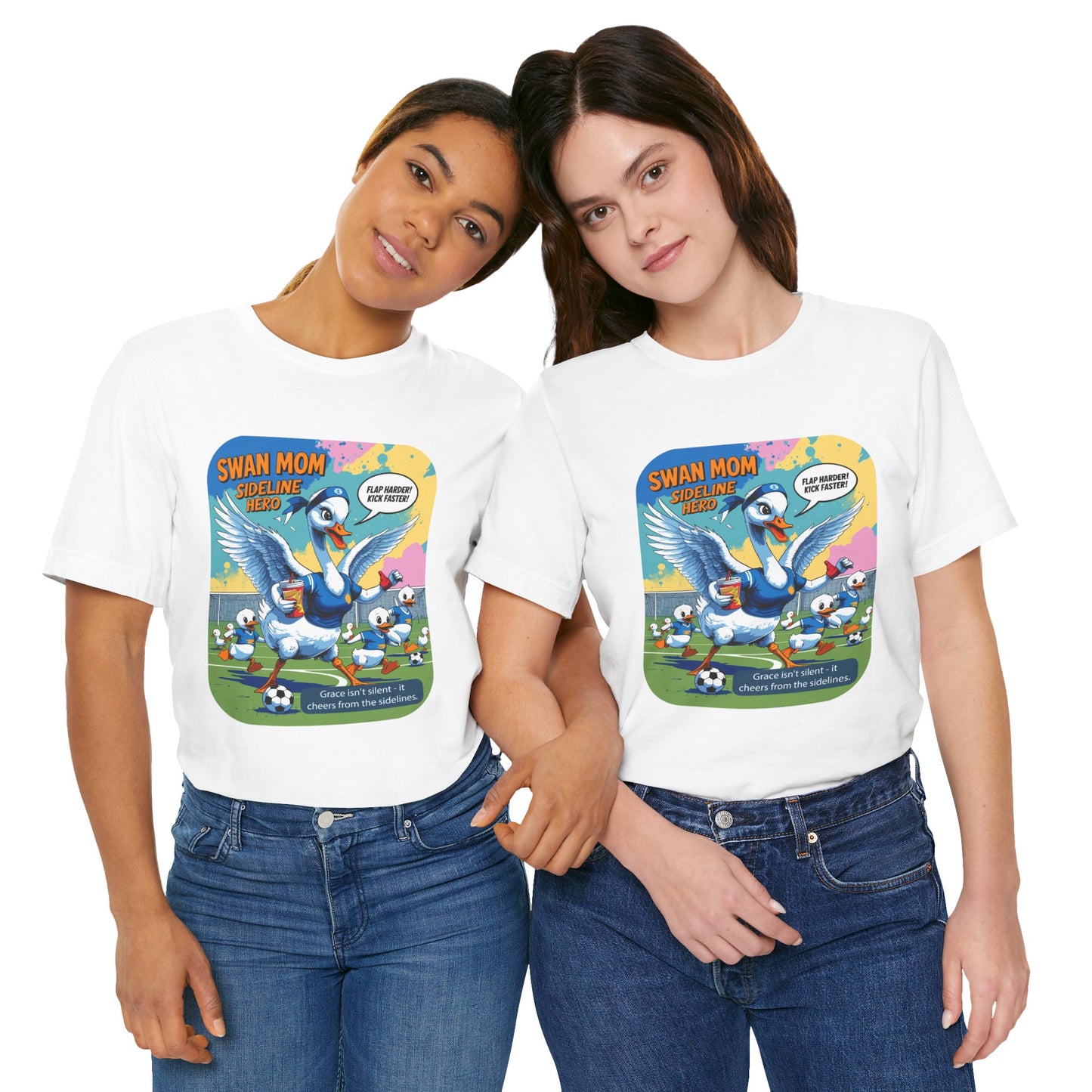 Swan Mom Soccer T-shirt Sideline Screams Funny Yell Game