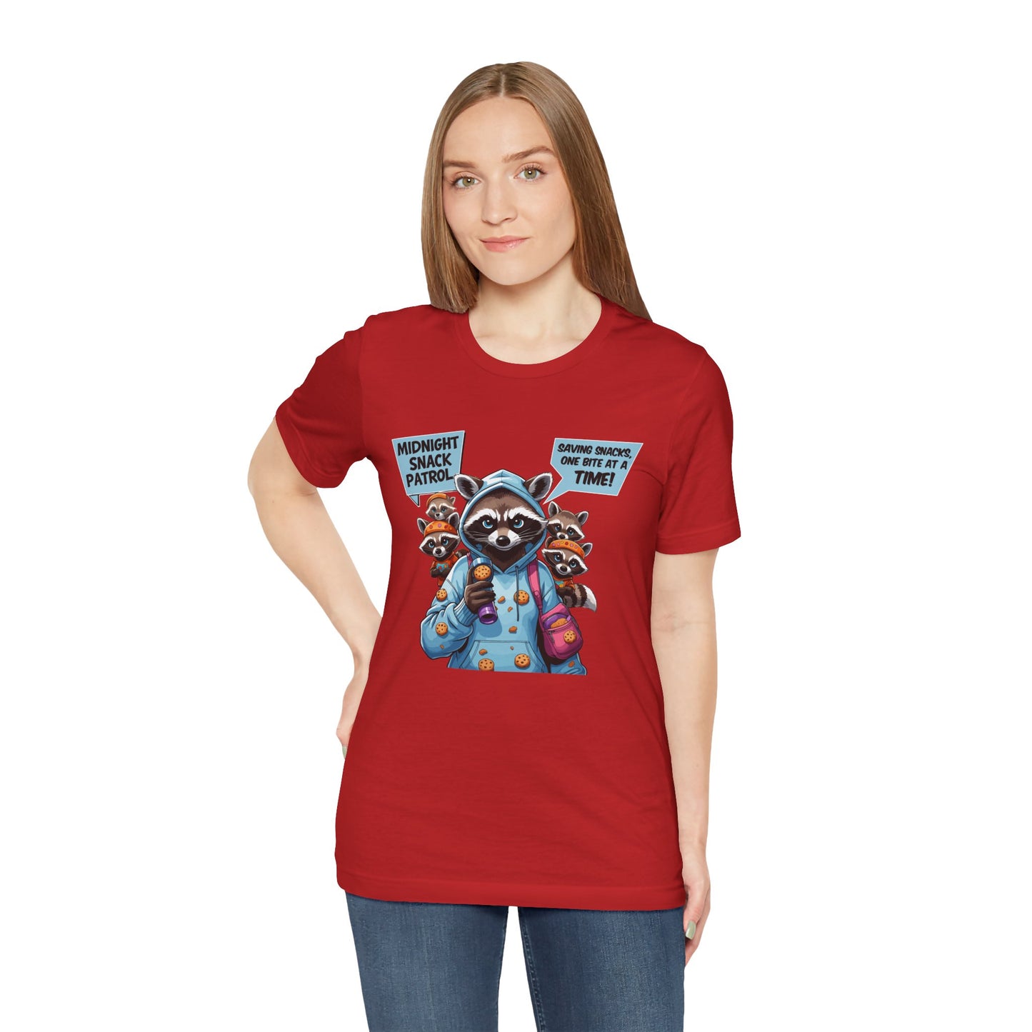 Raccoon Mom T-shirt, Snack Saviors Unite, Cozy Family Humor Adventure
