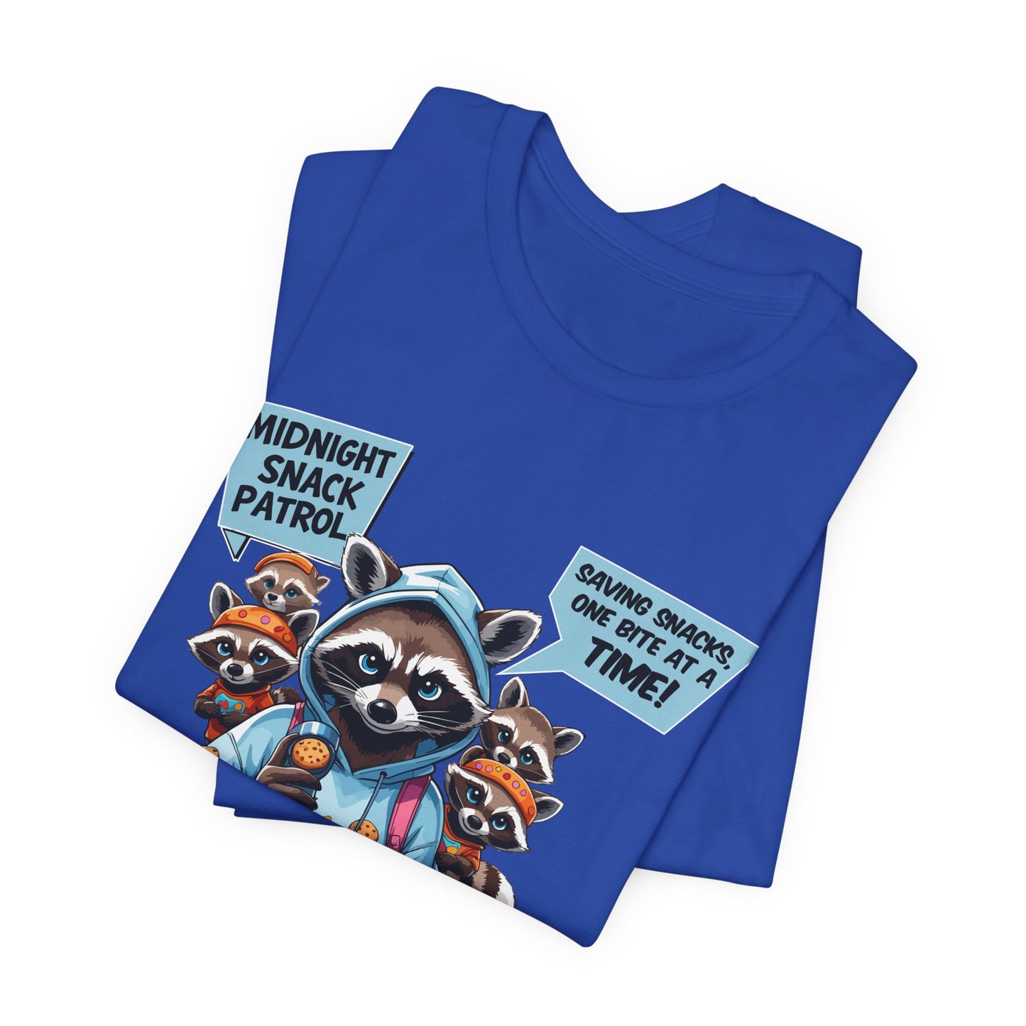 Raccoon Mom T-shirt, Snack Saviors Unite, Cozy Family Humor Adventure