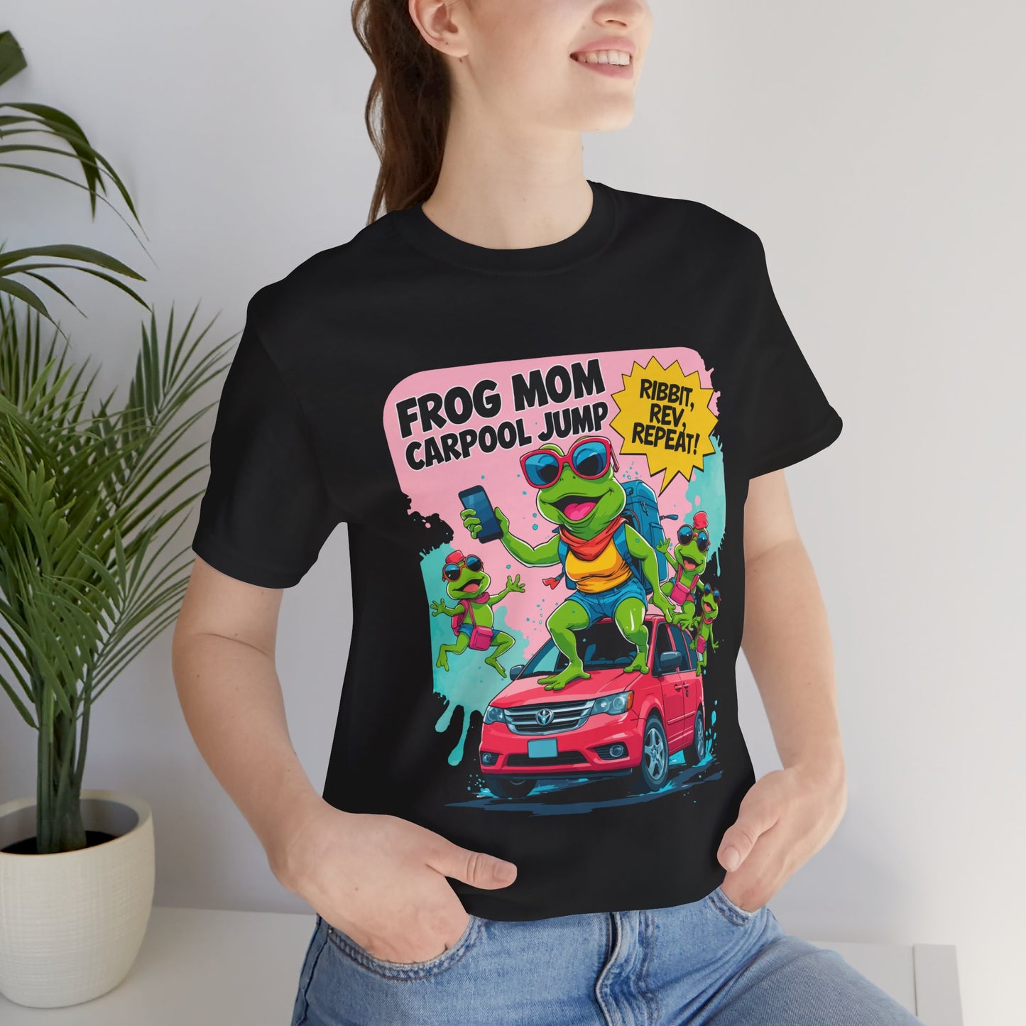 Frog Mom T-shirt Carpool Jump Chaos Rush Parent Commuter Humor