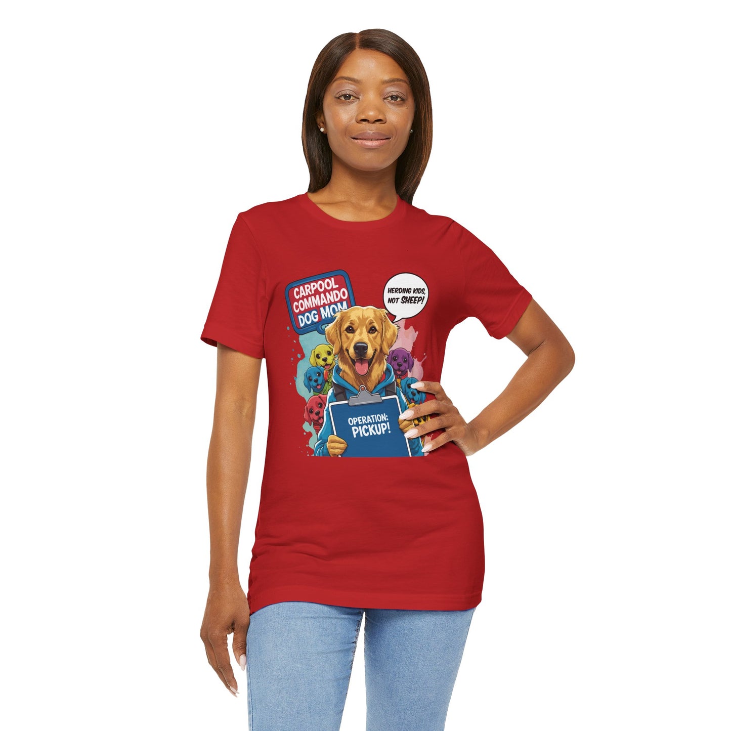Dog Mom T-shirt, Carpool Commando School Pickup Survival, Funny Family Chaos
