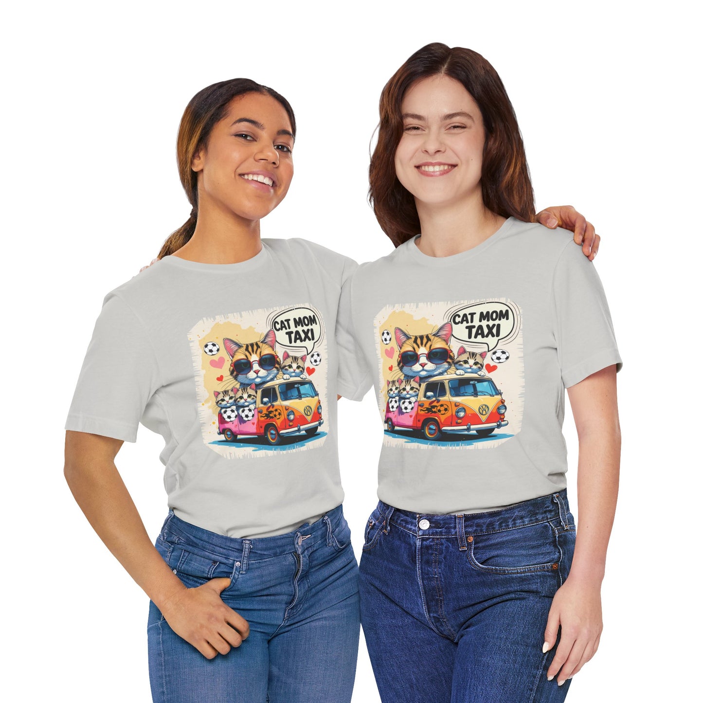 Cat Mom Taxi T-shirt Funny Chaos Soccer Carpool Meow Squad Humor