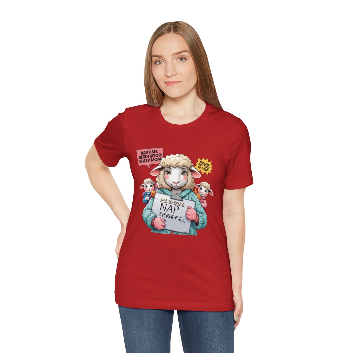 Sheep Mom T-shirt, Cozy Parenting Journey, Funny Sleepy Life Gift