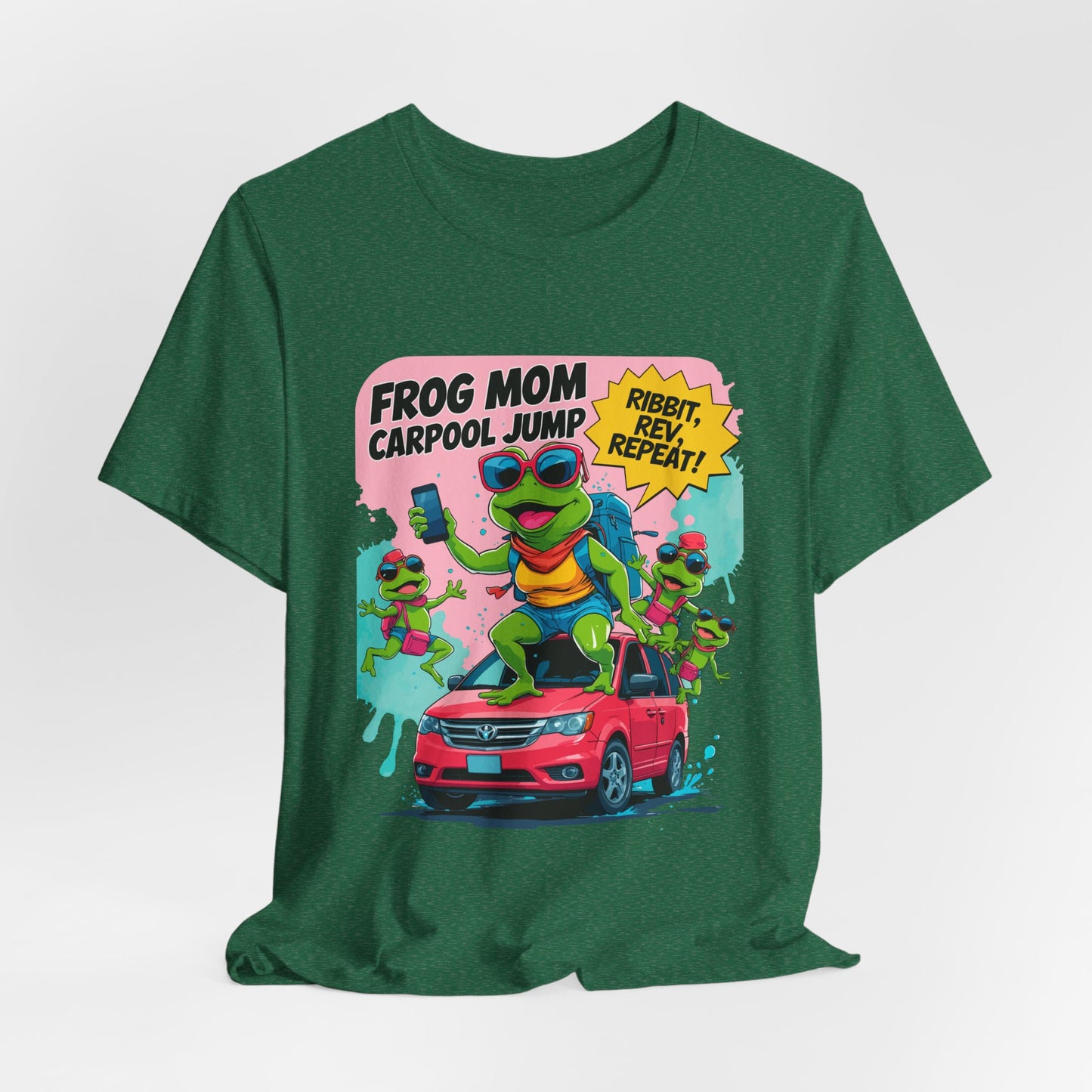 Frog Mom T-shirt Carpool Jump Chaos Rush Parent Commuter Humor