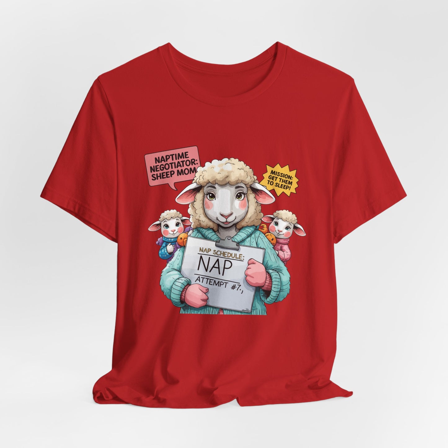 Sheep Mom T-shirt, Cozy Parenting Journey, Funny Sleepy Life Gift