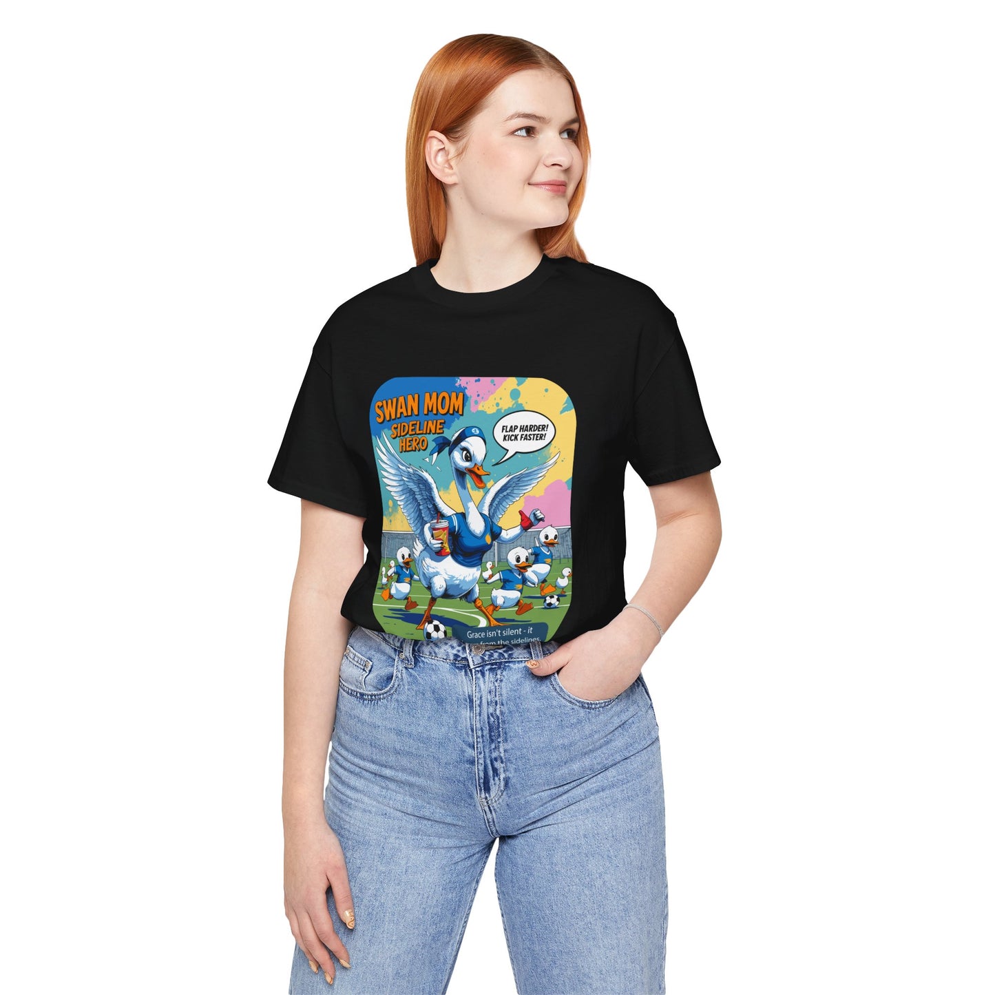 Swan Mom Soccer T-shirt Sideline Screams Funny Yell Game