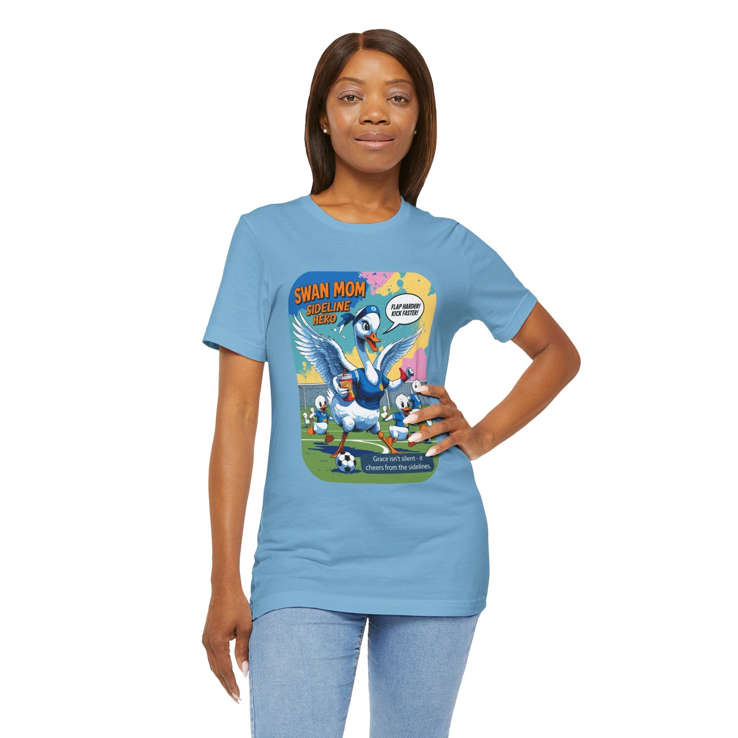 Swan Mom Soccer T-shirt Sideline Screams Funny Yell Game