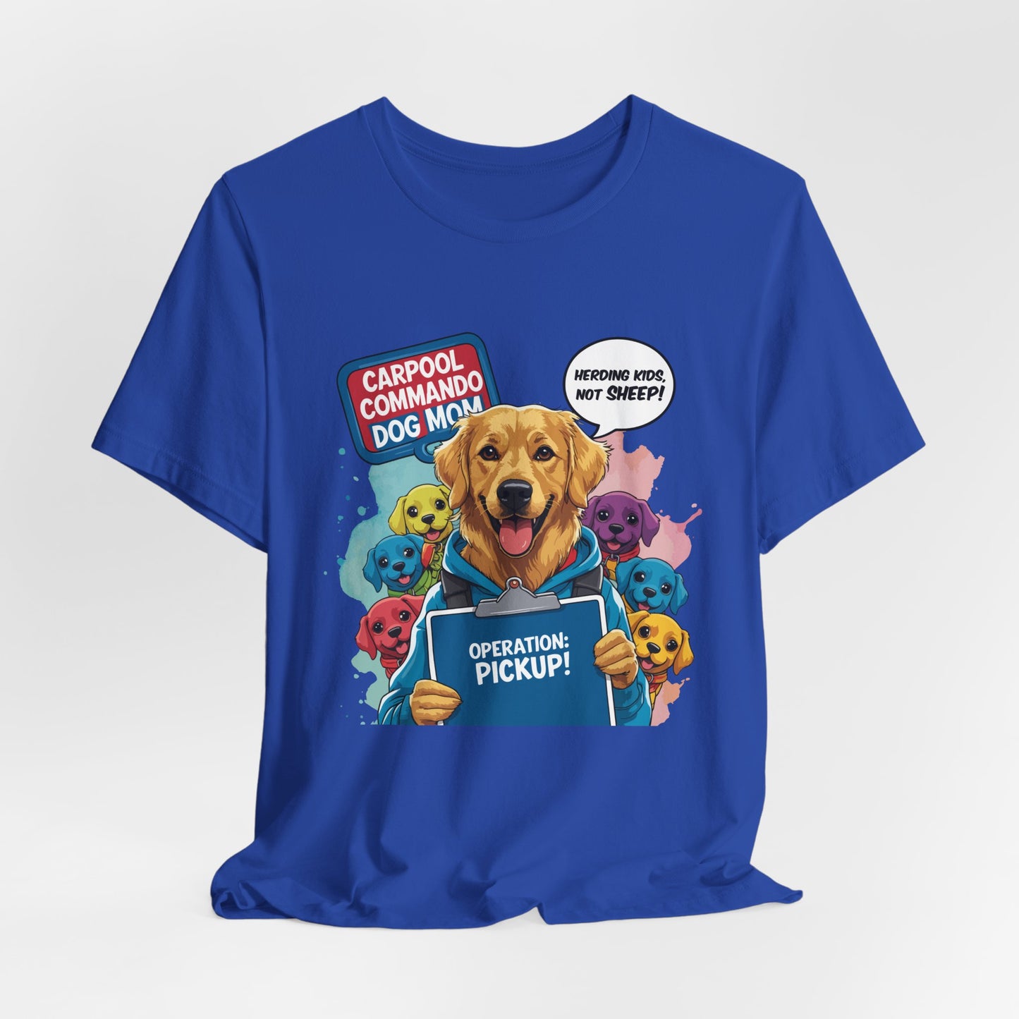 Dog Mom T-shirt, Carpool Commando School Pickup Survival, Funny Family Chaos
