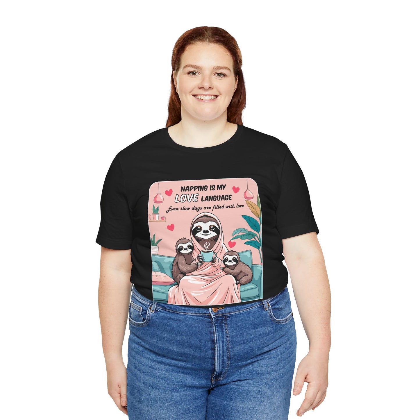 Sloth Mom T-shirt Funny Nap Life Coffee Couch Humor Slow Tired Morning Animal Shirt