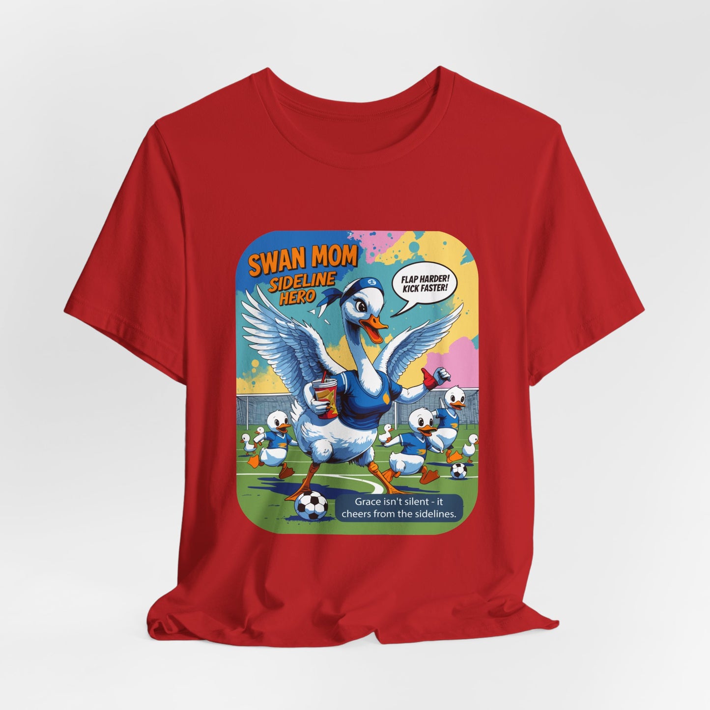 Swan Mom Soccer T-shirt Sideline Screams Funny Yell Game