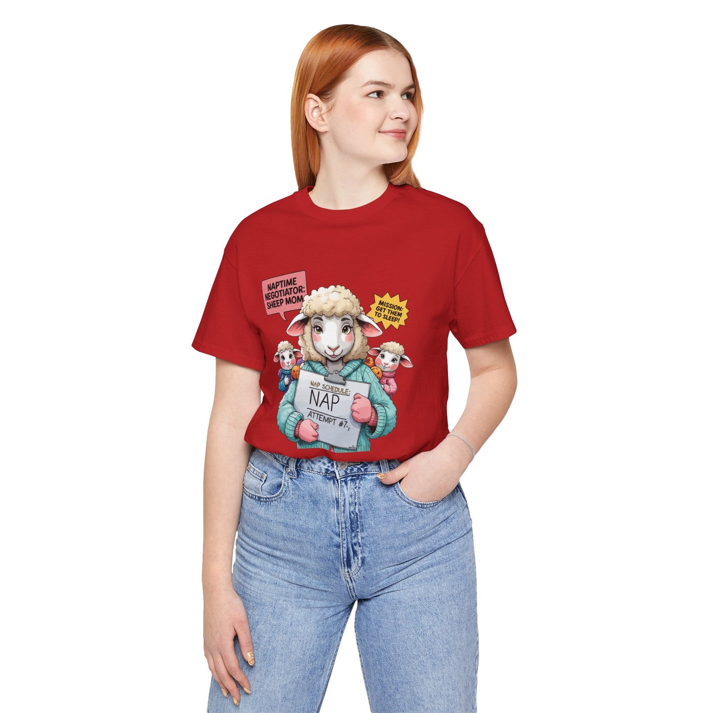 Sheep Mom T-shirt, Cozy Parenting Journey, Funny Sleepy Life Gift