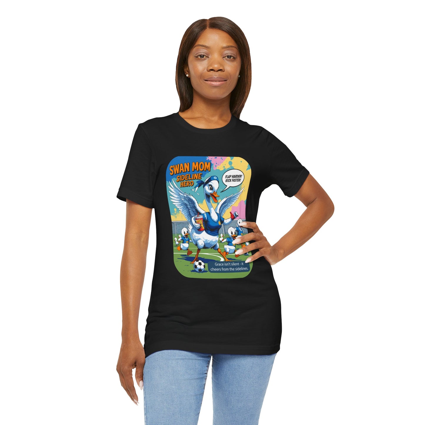Swan Mom Soccer T-shirt Sideline Screams Funny Yell Game