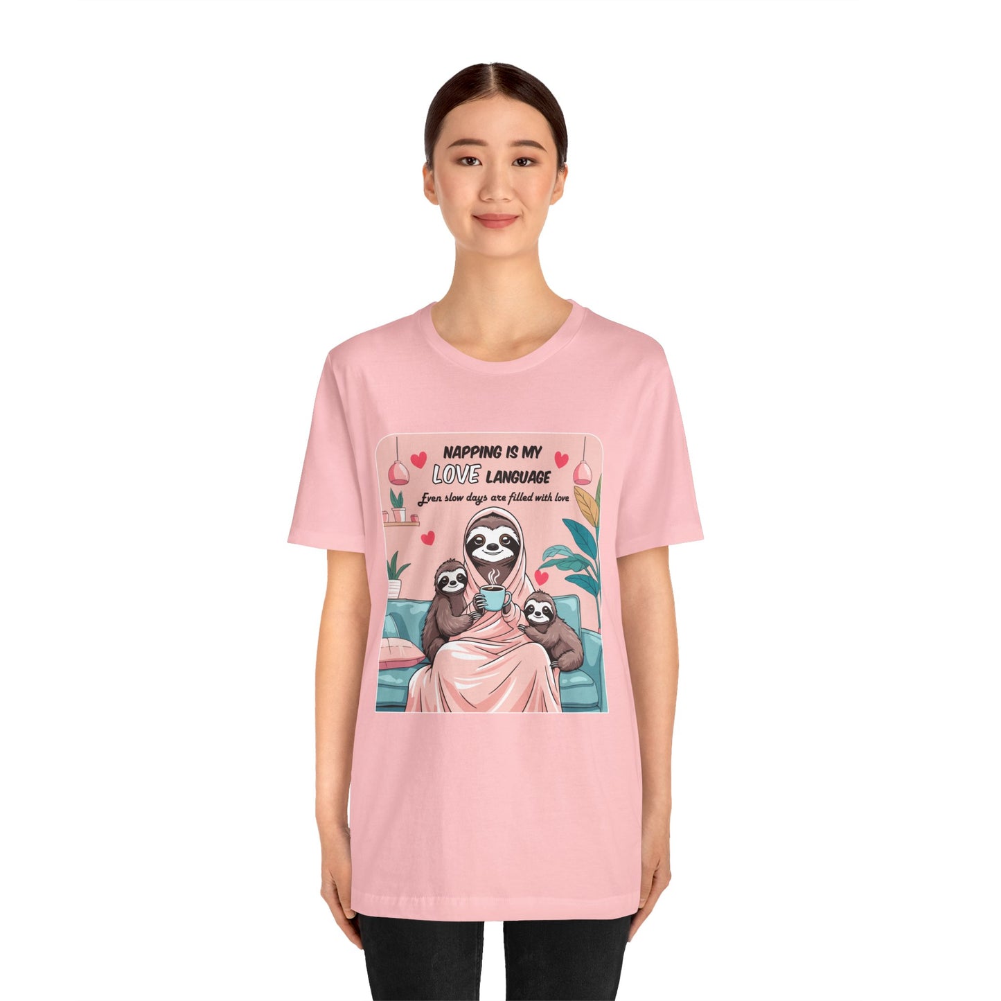 Sloth Mom T-shirt Funny Nap Life Coffee Couch Humor Slow Tired Morning Animal Shirt