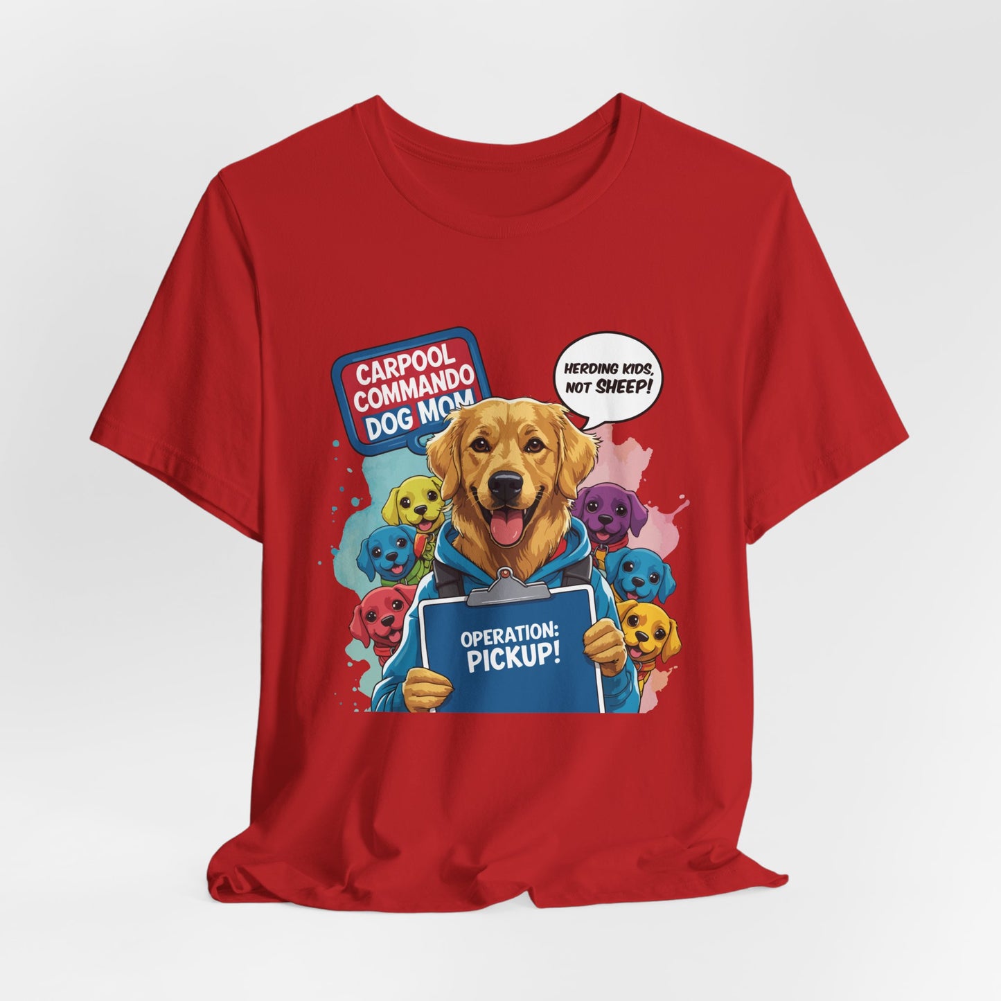 Dog Mom T-shirt, Carpool Commando School Pickup Survival, Funny Family Chaos