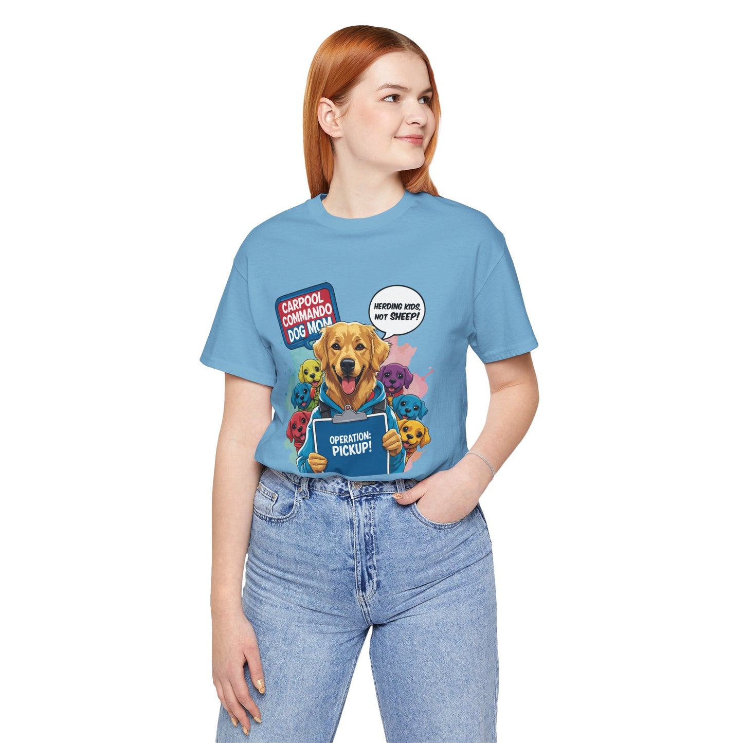 Dog Mom T-shirt, Carpool Commando School Pickup Survival, Funny Family Chaos