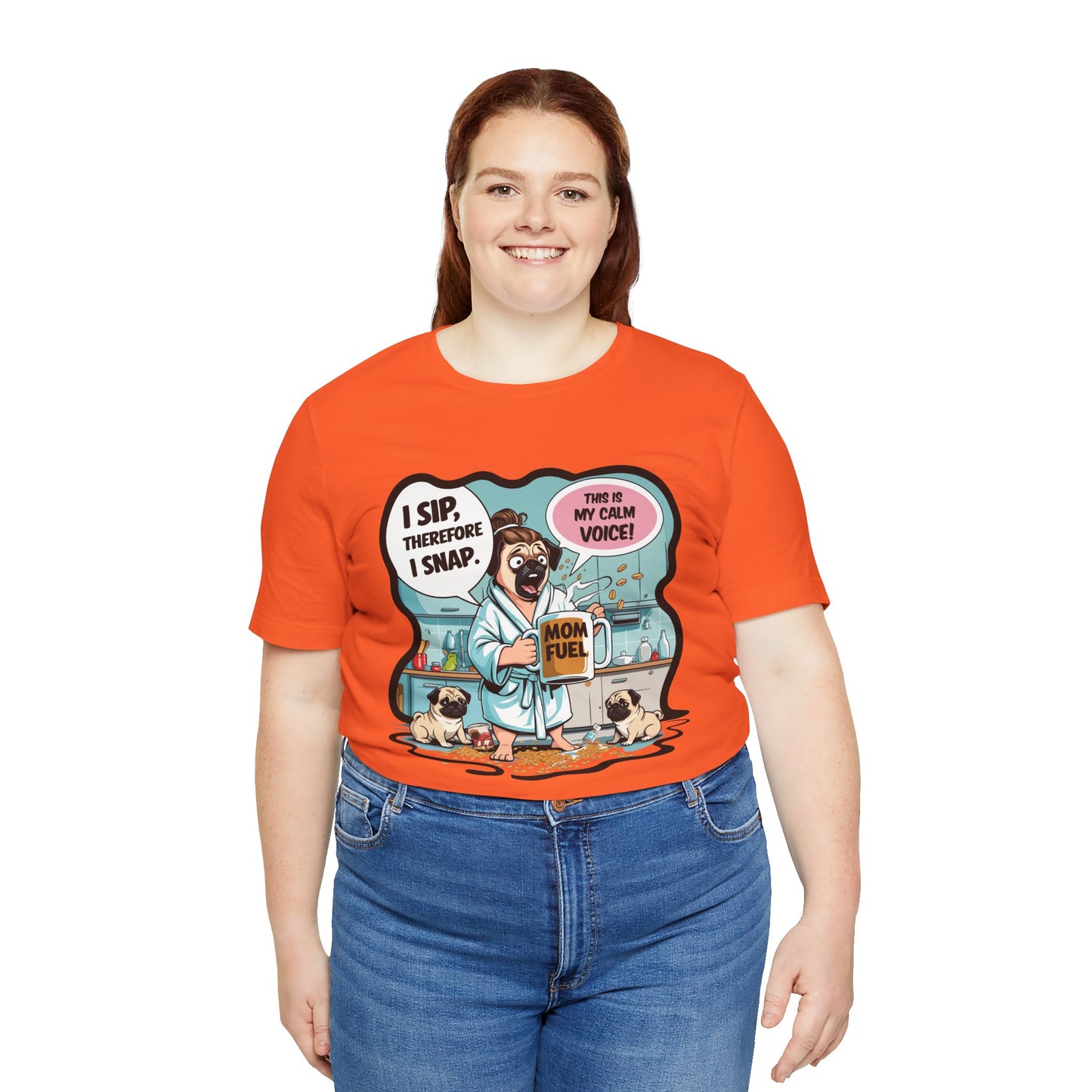 Coffee Pug Mama T-shirt Overworked Funny Tired Chaotic Kitchen