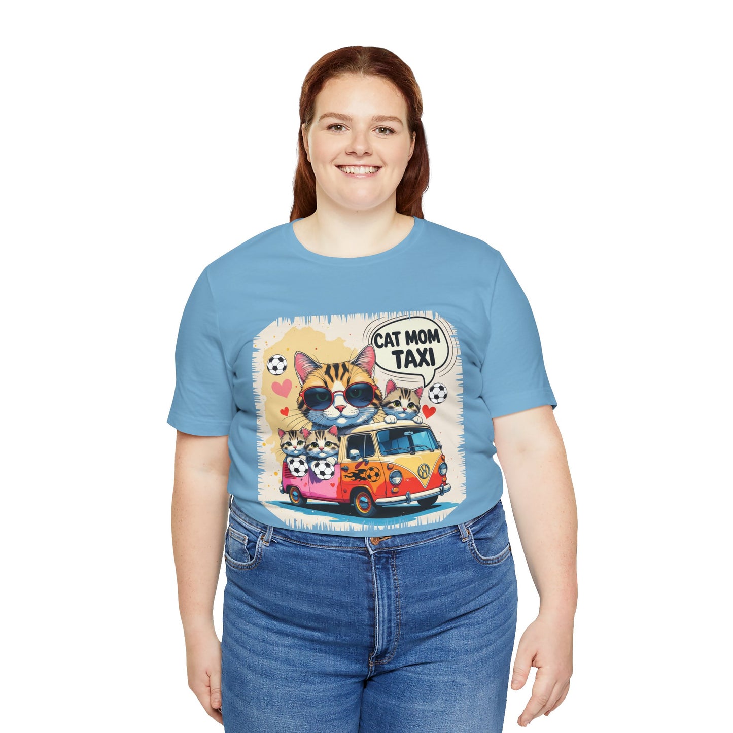 Cat Mom Taxi T-shirt Funny Chaos Soccer Carpool Meow Squad Humor