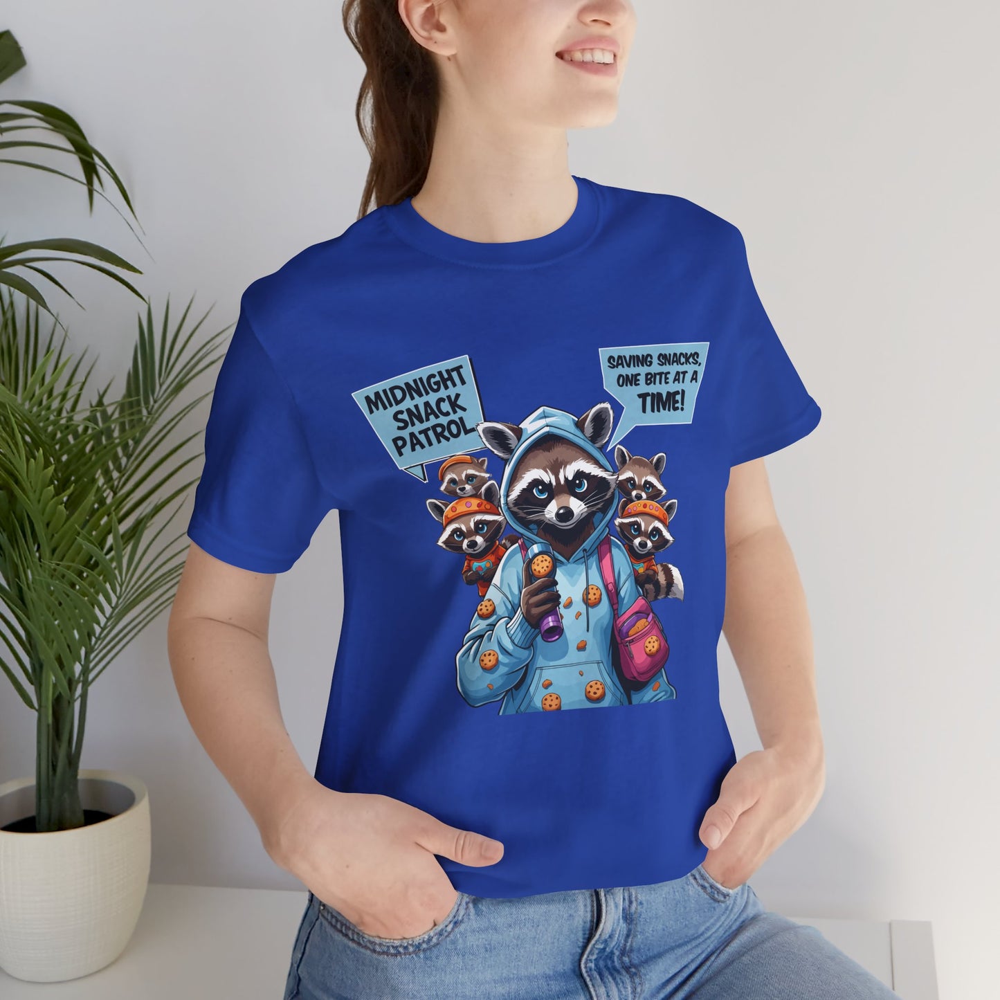Raccoon Mom T-shirt, Snack Saviors Unite, Cozy Family Humor Adventure