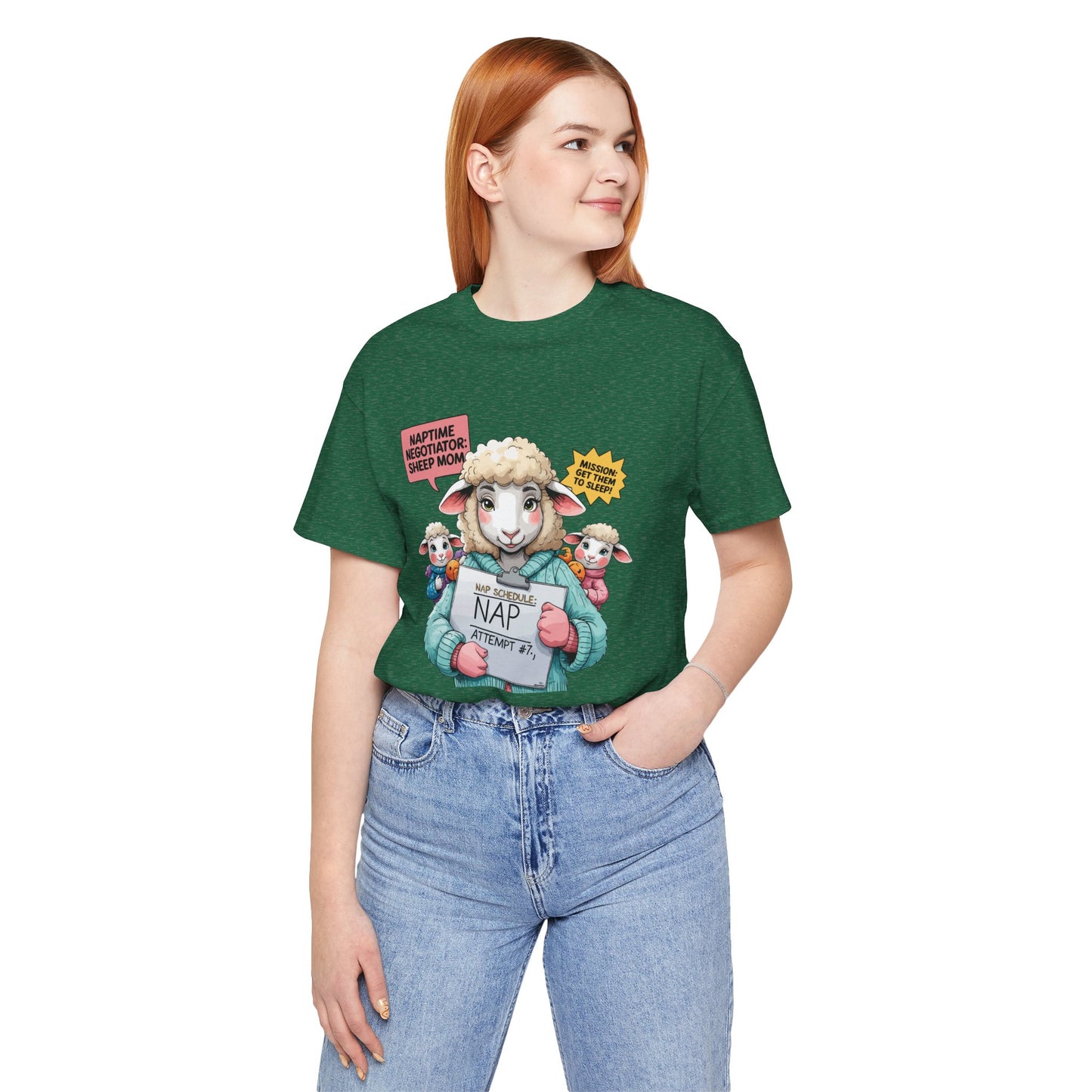 Sheep Mom T-shirt, Cozy Parenting Journey, Funny Sleepy Life Gift