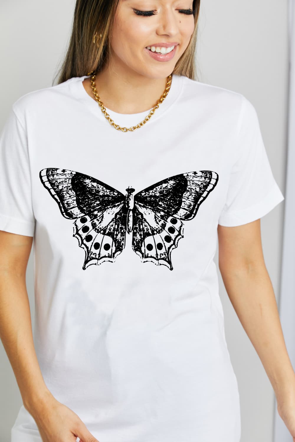 Simply Love Butterfly Graphic Cotton T-Shirt