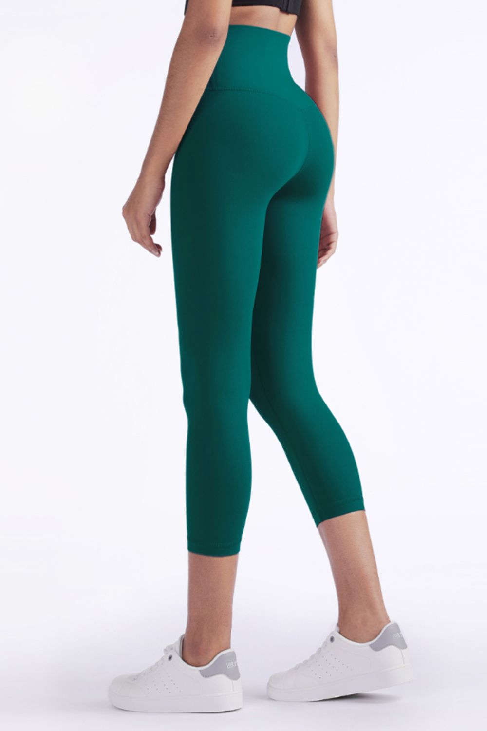 Feel Like Skin Elastic Waistband Cropped Yoga Leggings