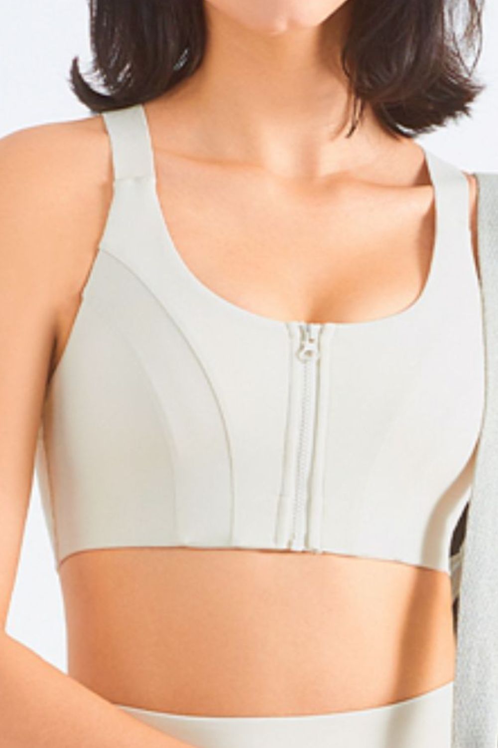 Zip-Up Racerback Sports Bra