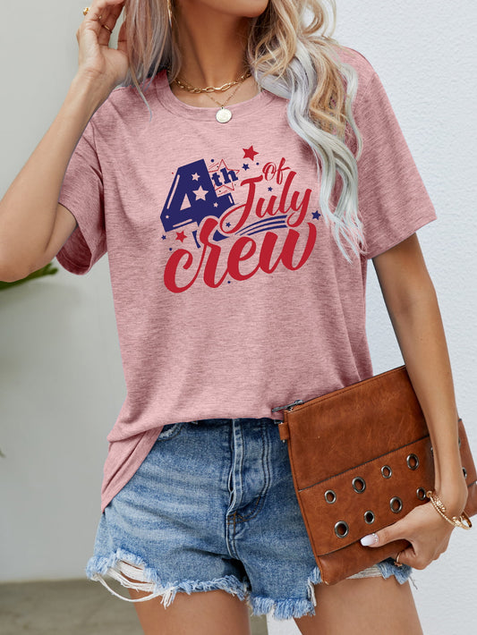 4th OF JULY Graphic Round Neck Tee