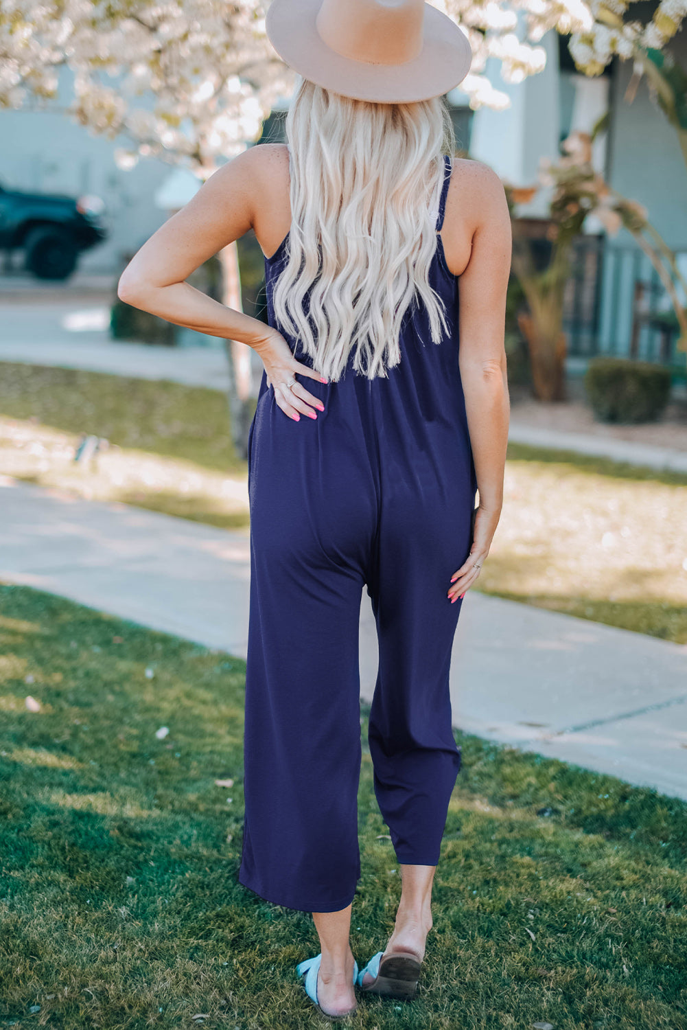 Full Size Spaghetti Strap Wide Leg Jumpsuit