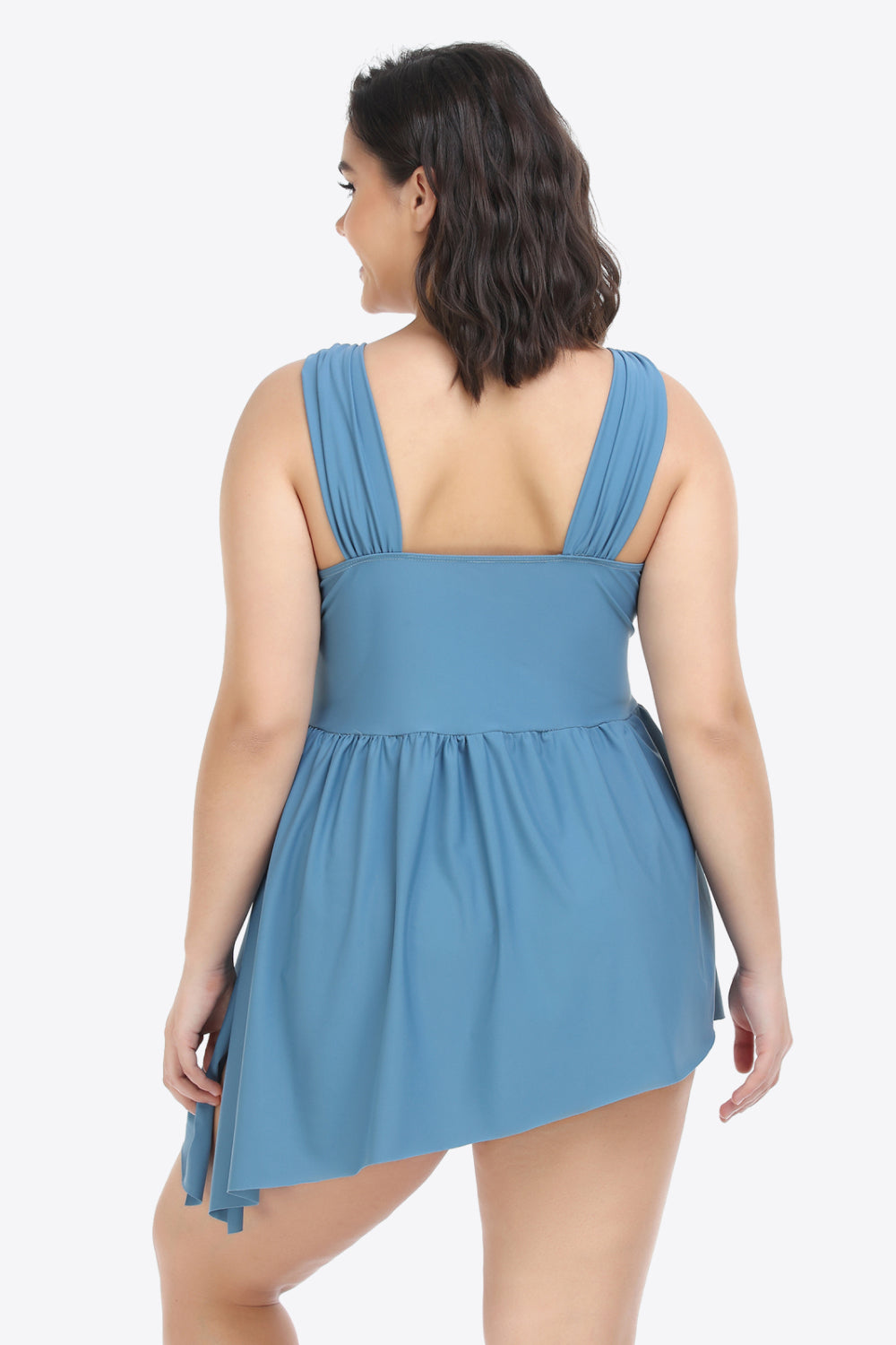 Plus Size Plunge Sleeveless Two-Piece Swimsuit