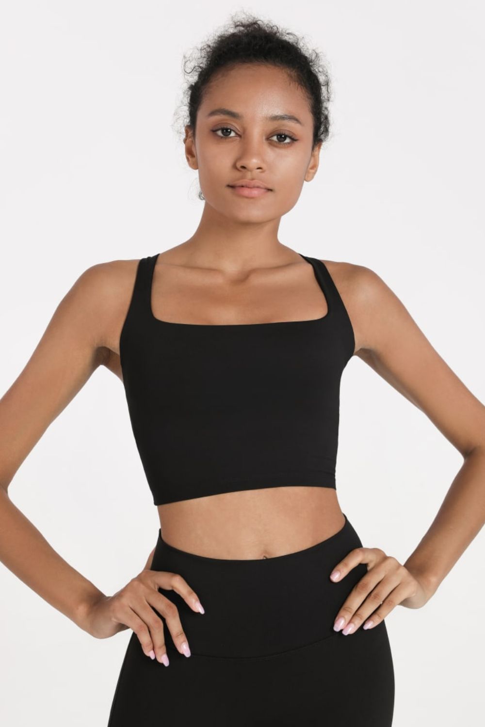 Crisscross Open Back Cropped Sports Cami