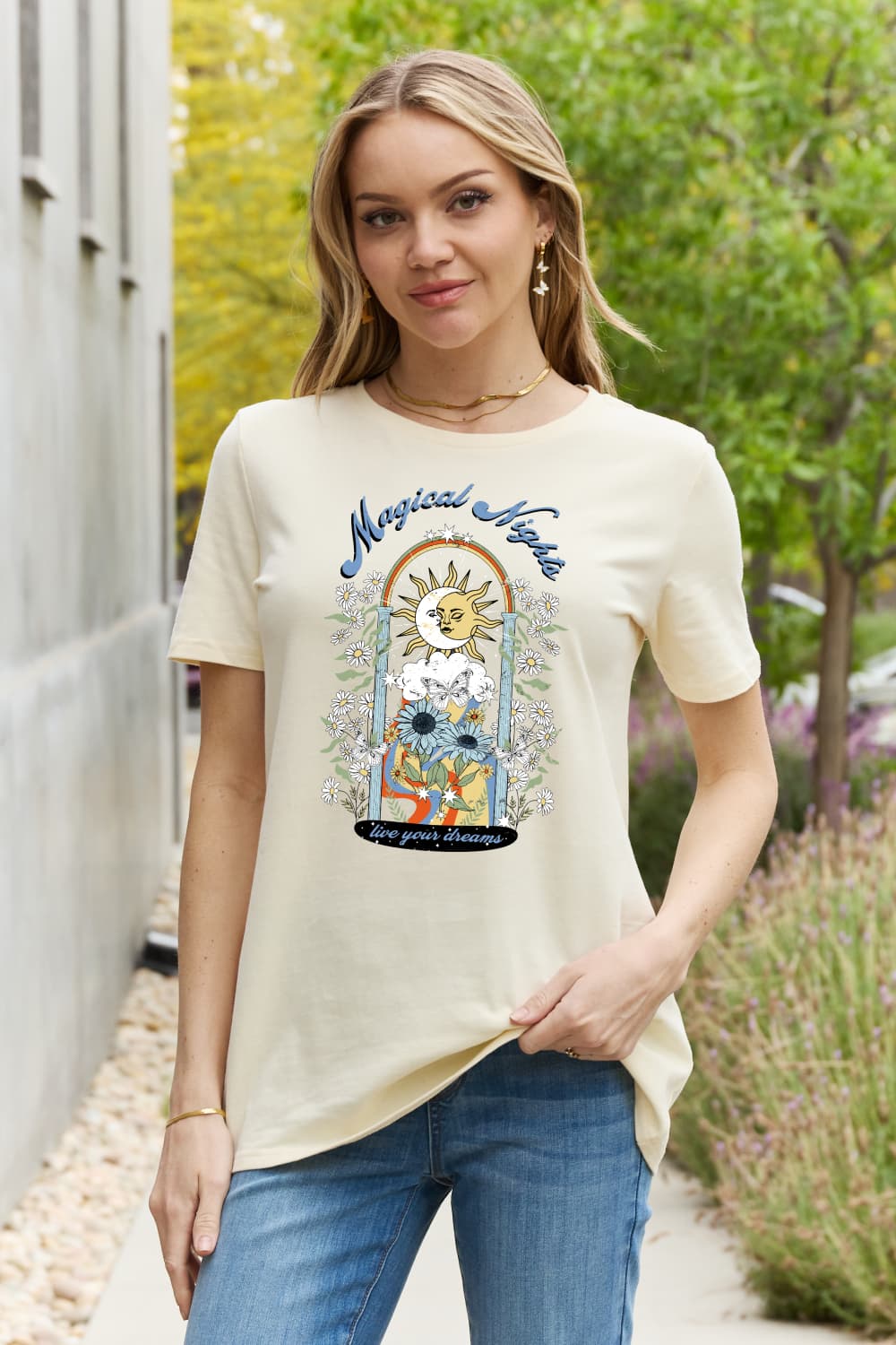 Simply Love MAGICAL NIGHTS LIVE YOUR DREAMS Graphic Cotton Tee