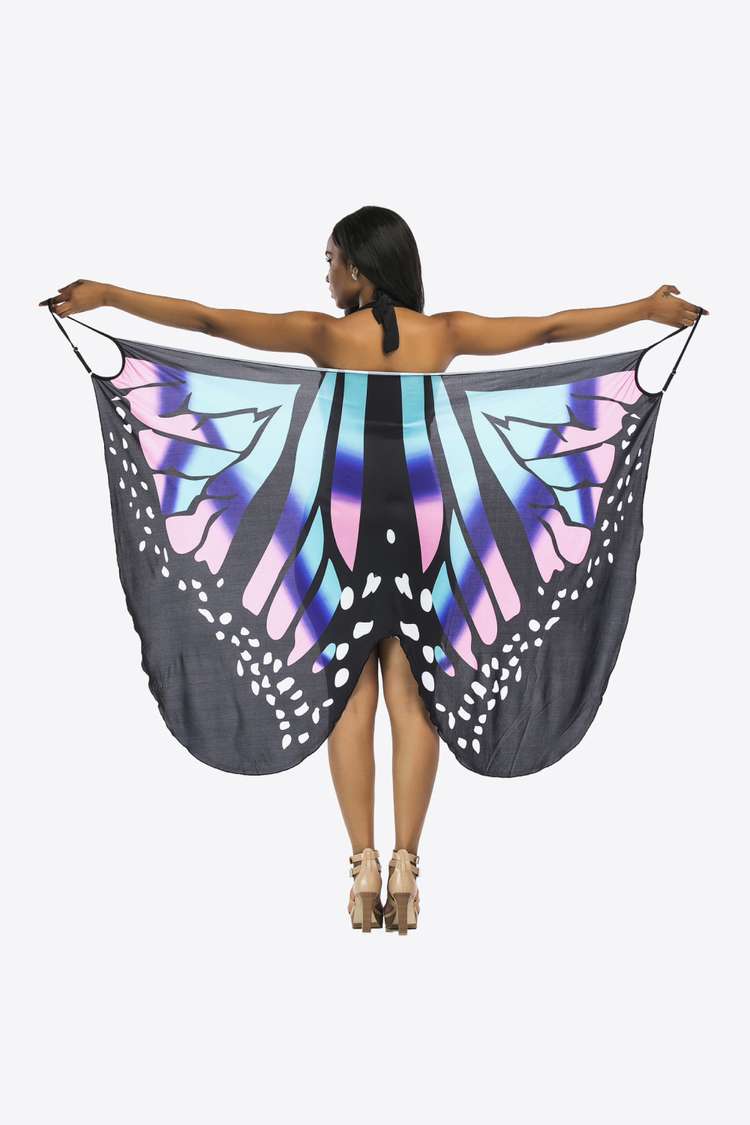 Butterfly Spaghetti Strap Cover Up