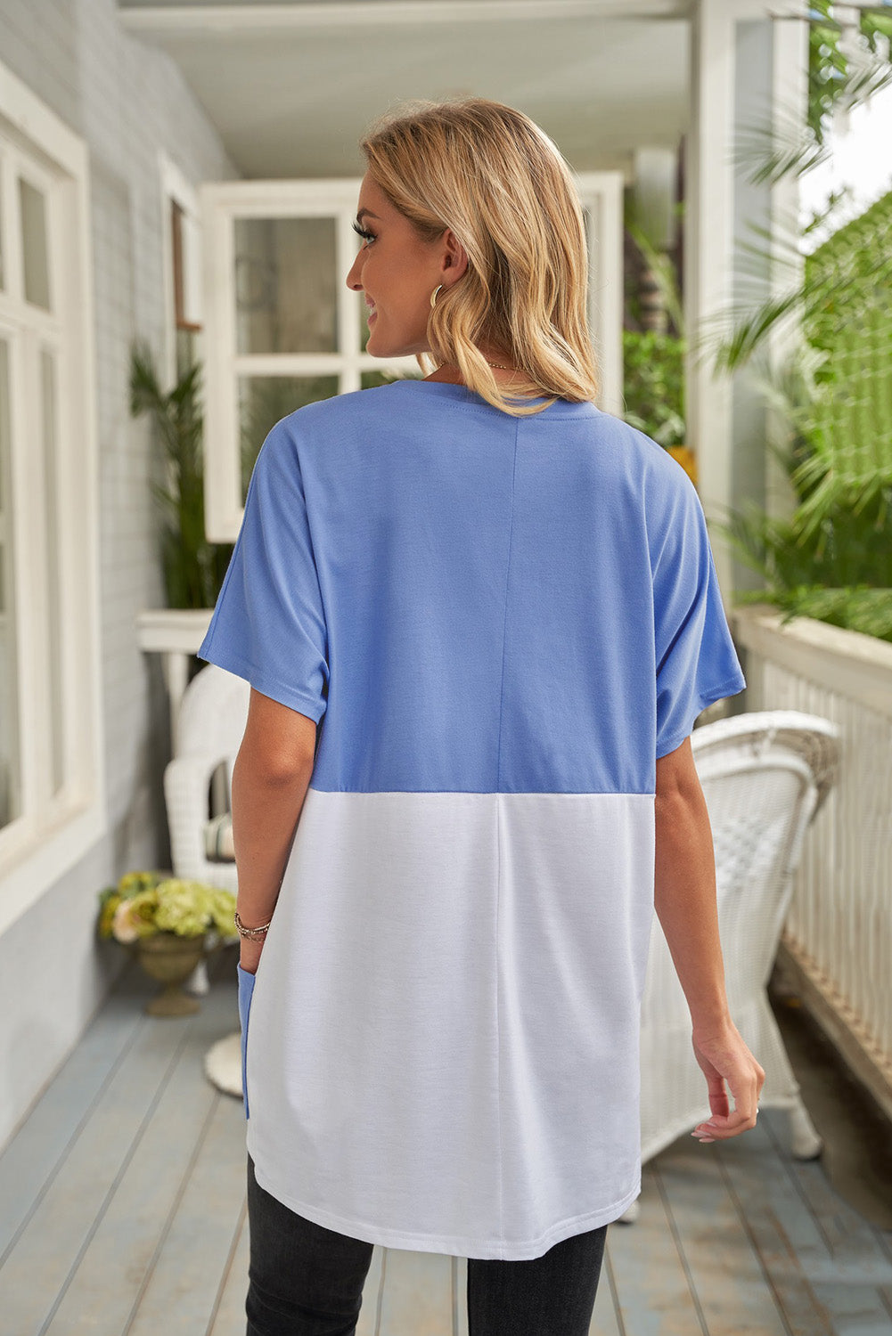 Color Block Two-Tone Pocket Tee Dress